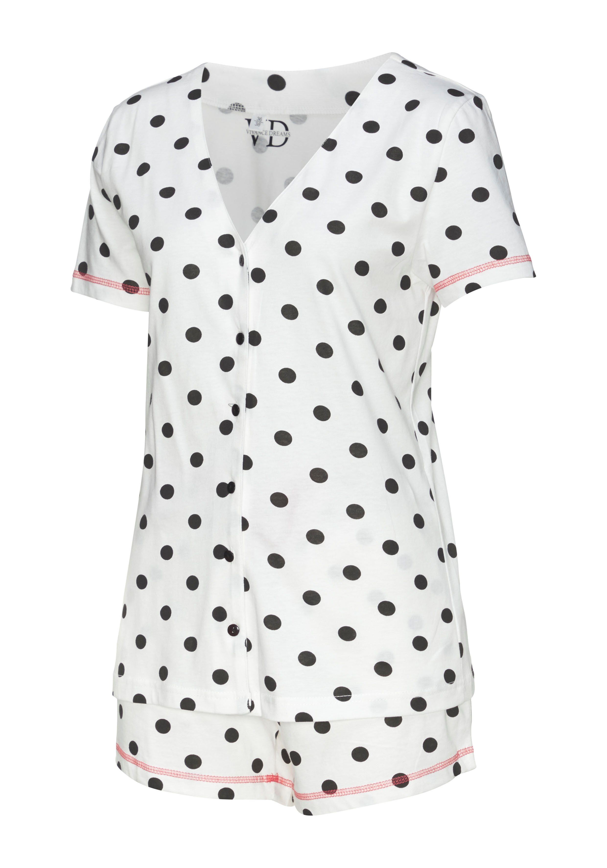 Vivance Dreams Shortama met grote punten en sterretjes (4-delig, Set van 2)
