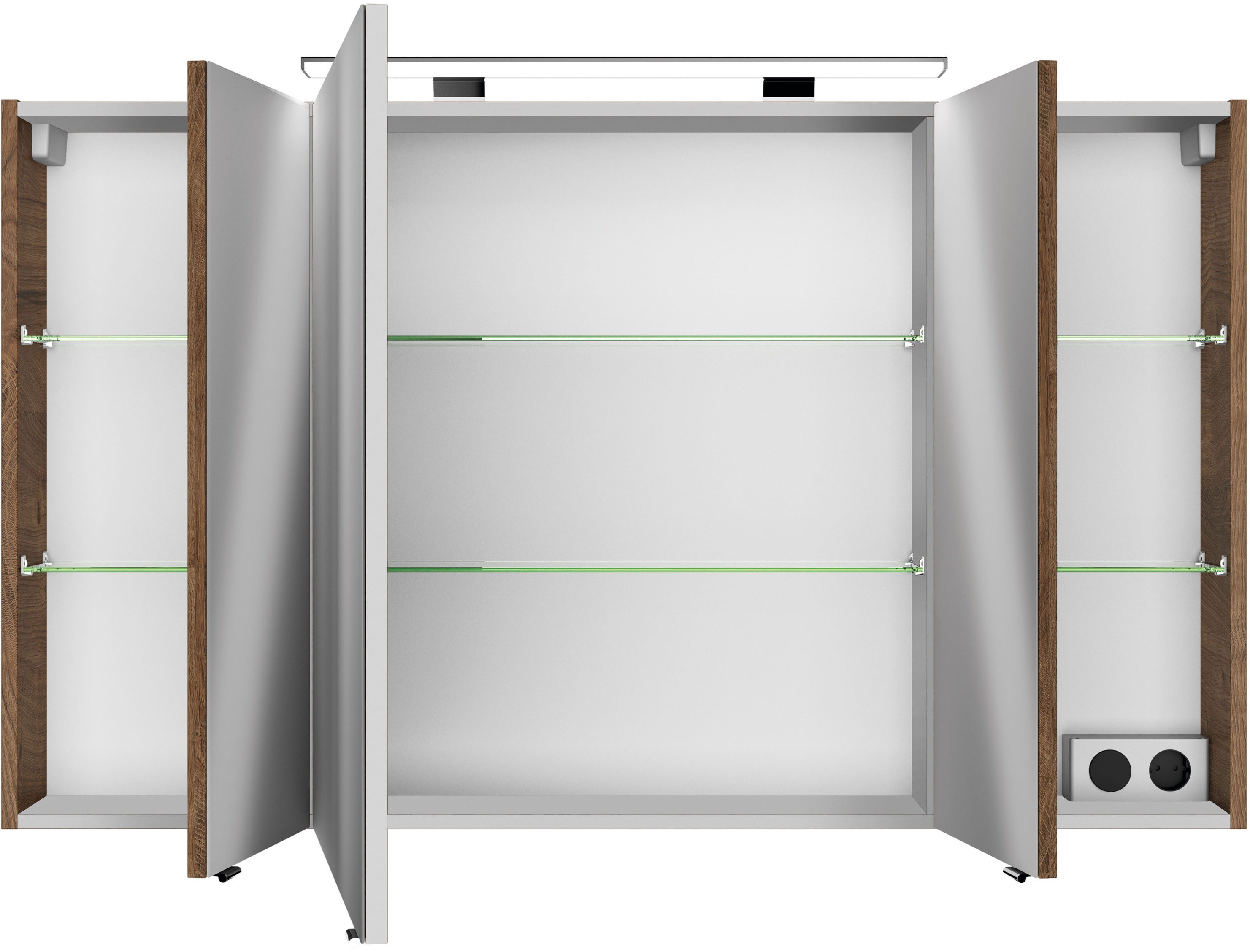 Saphir Badmeubelset Serie 4010 5-delig keramische wastafel met LED-spiegelkast Bad set met onderkast, hangkast, middelkast, incl. deurdemper (set)
