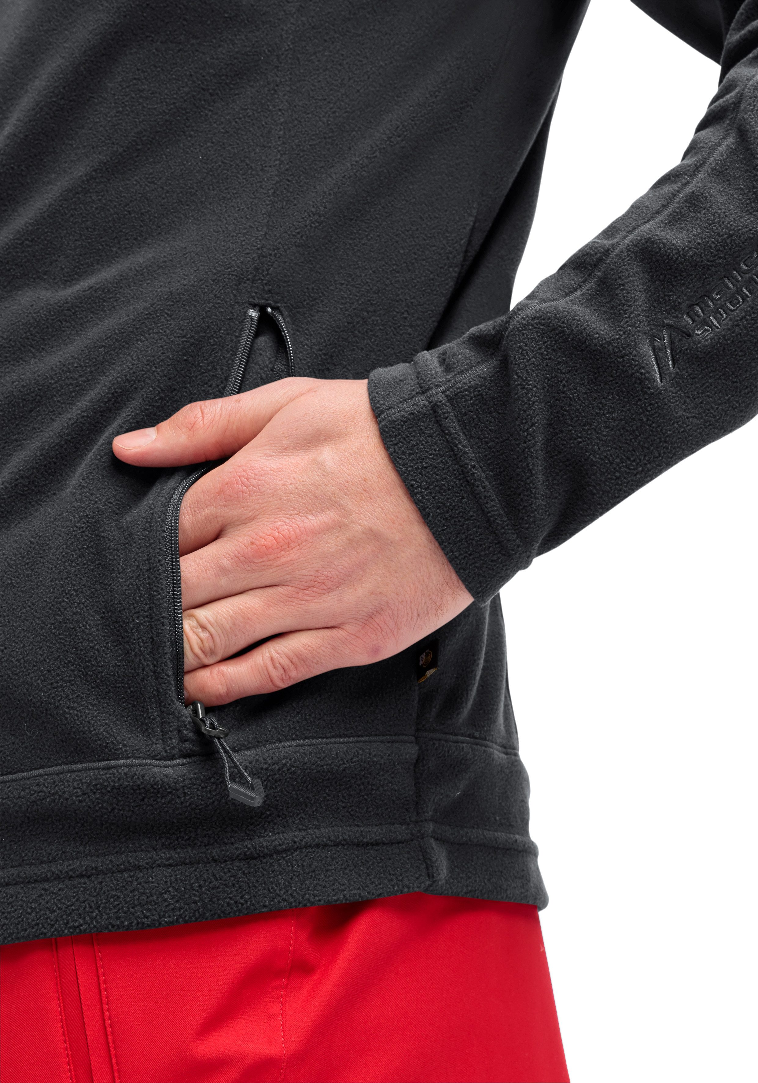 Maier Sports Fleecejack Dennis Jacket M Heren midlayer, onderhoudsvriendelijk fleece met 2 ritszakken