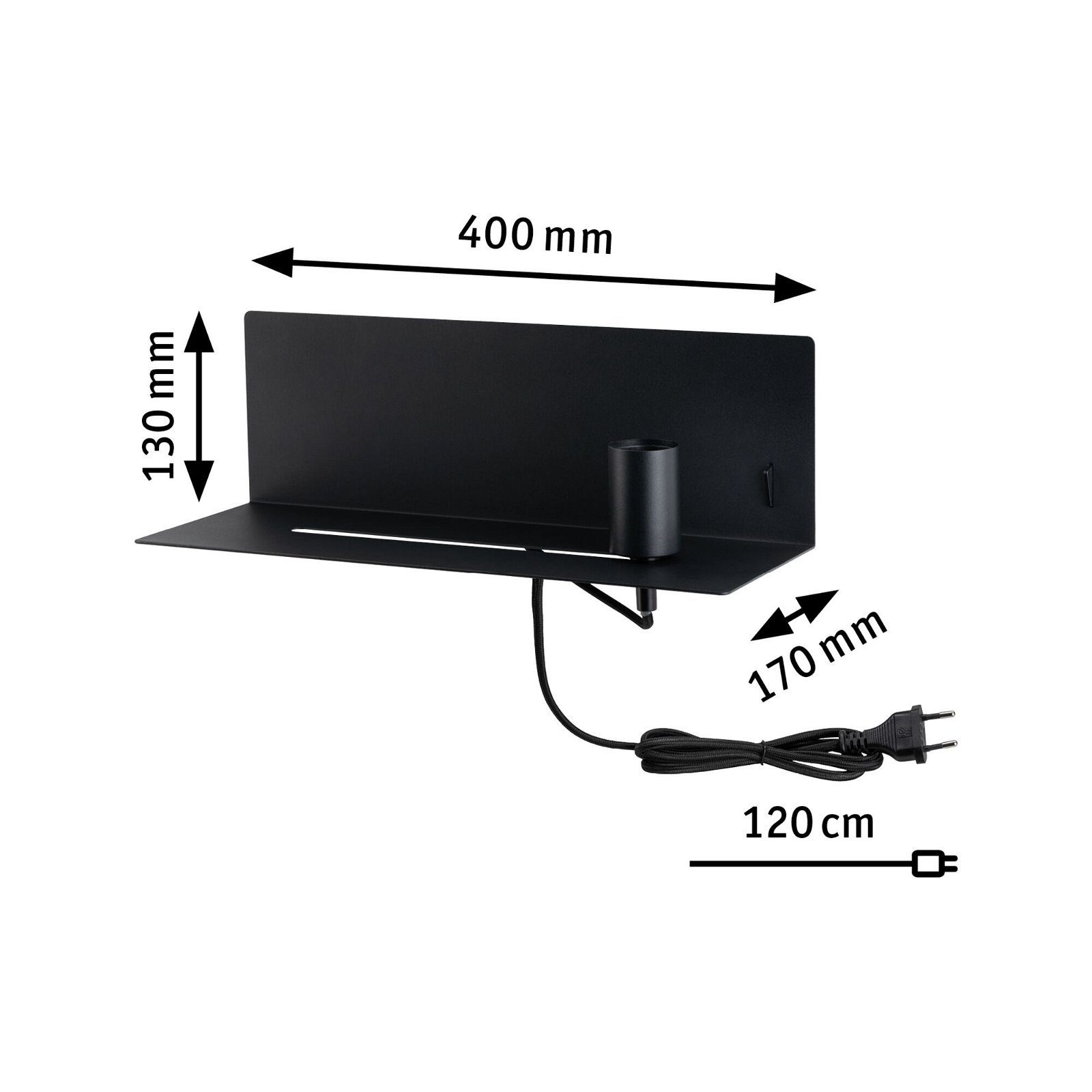 Paulmann Wandlamp Devara max. 1x40W USBC 230V metaal