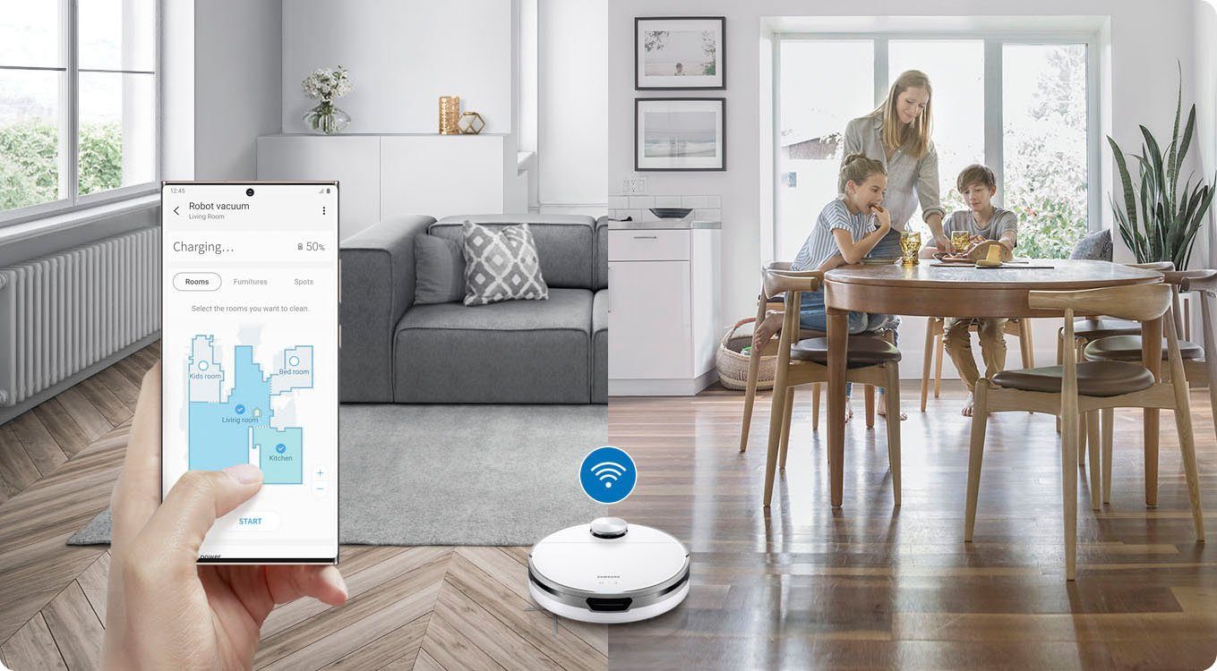 Samsung Robotstofzuiger Jet Bot+ VR30T85513W/WA met clean station en lidar sensor