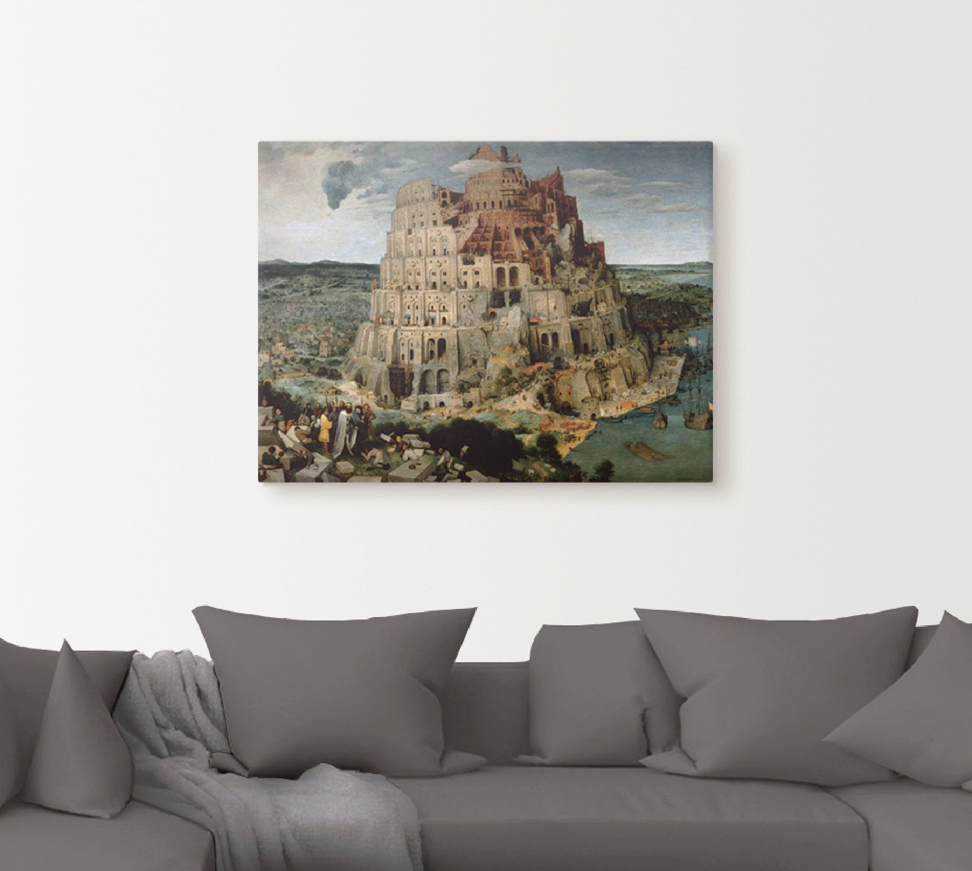 Artland Artprint De torenbouw van Babel. 1563 als artprint op linnen, poster in verschillende formaten maten