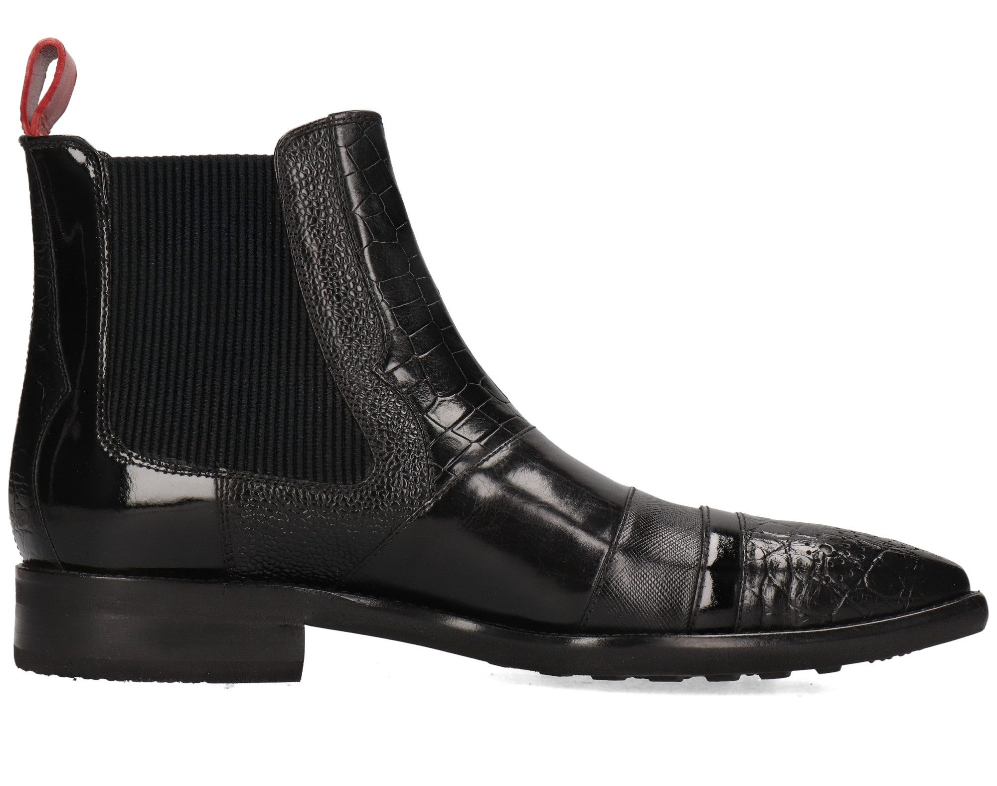 Melvin & Hamilton Chelsea-boots Elvis 12 - plantaardig gelooid Business schoen, pak schoen, enkellaars met reptielenprint