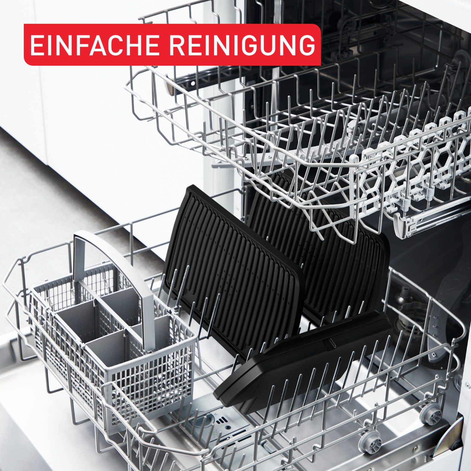 Tefal Contactgrill OptiGrill+, erneuerte Kochstufenanzeige, 6 automatische Programme