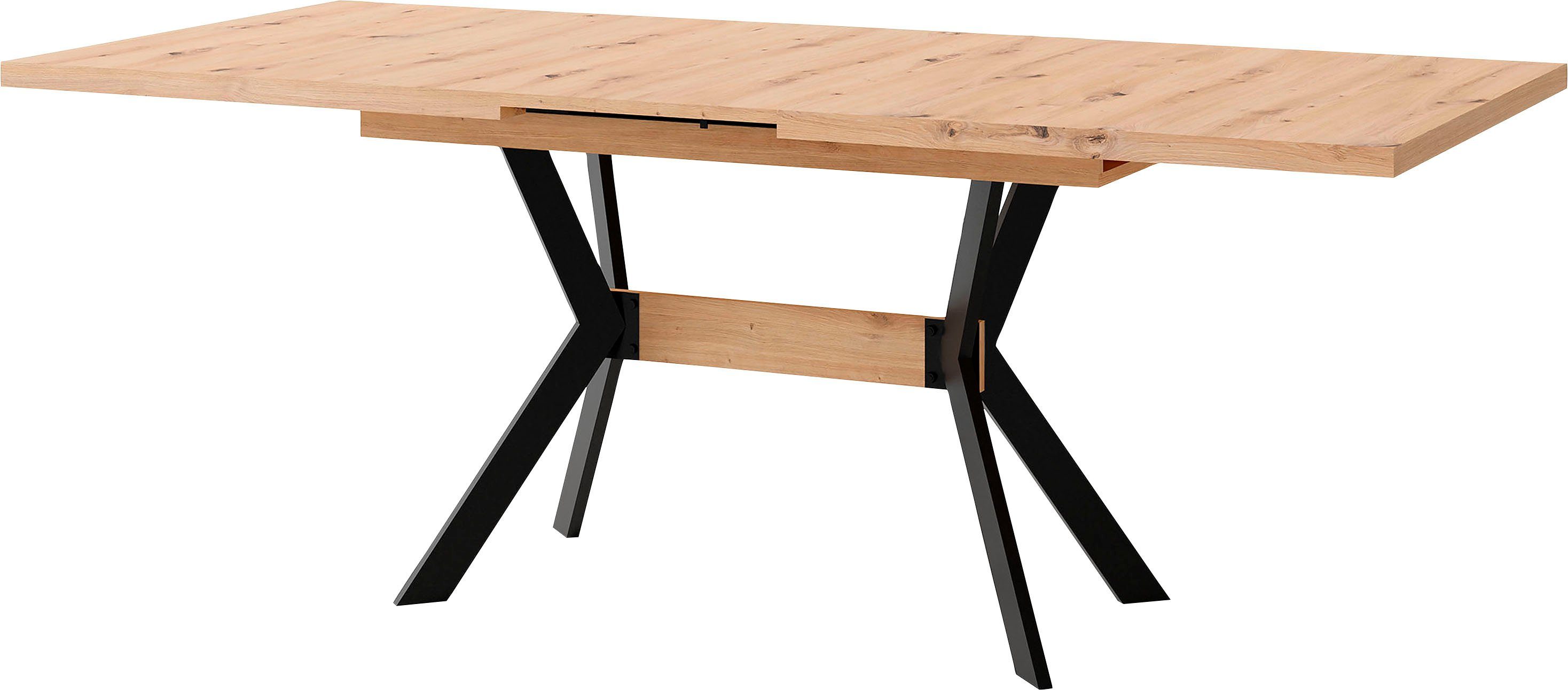 byLIVING Eettafel Bremen uittrekbaar met binnenin geplaatst inlegblad, 160 op 200 cm