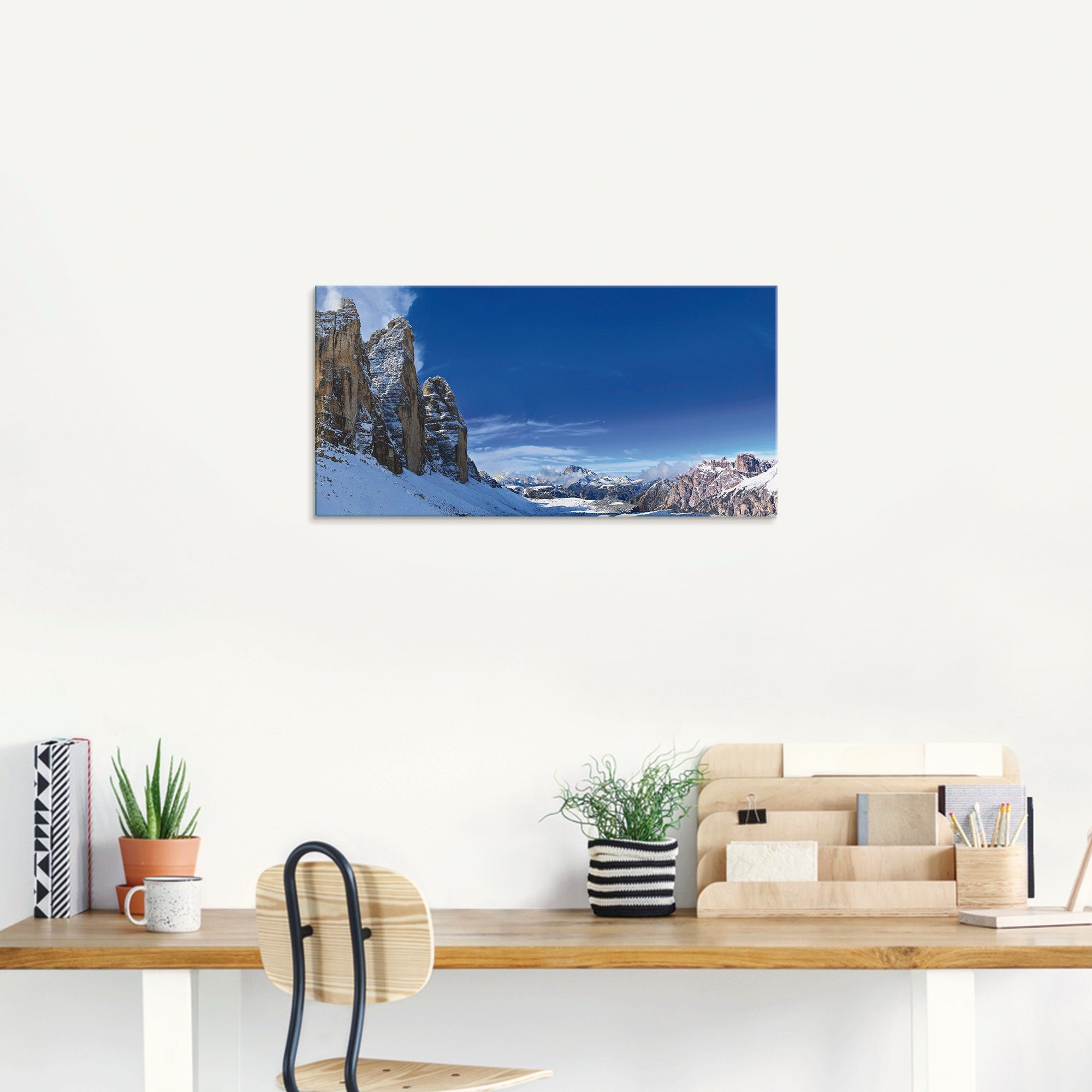 Artland Print op glas Drei Zinnen-route in de Dolomieten