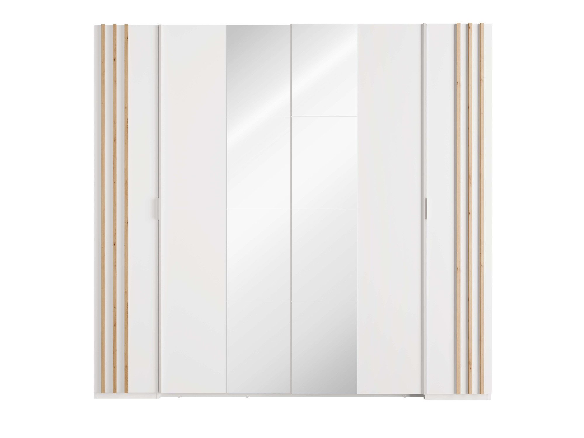 INOSIGN Kledingkast Calera met spiegel, 10 inlegplanken en kledingstang Garderobe met 2 schuifdeuren en 2 draaideuren, BxHxD 219,6x207,5x62 cm