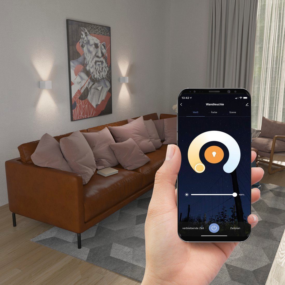 Hama Led-wandlamp Led wandlamp, WLAN wandlamp voor binnen/buiten Buitenlamp IP 44