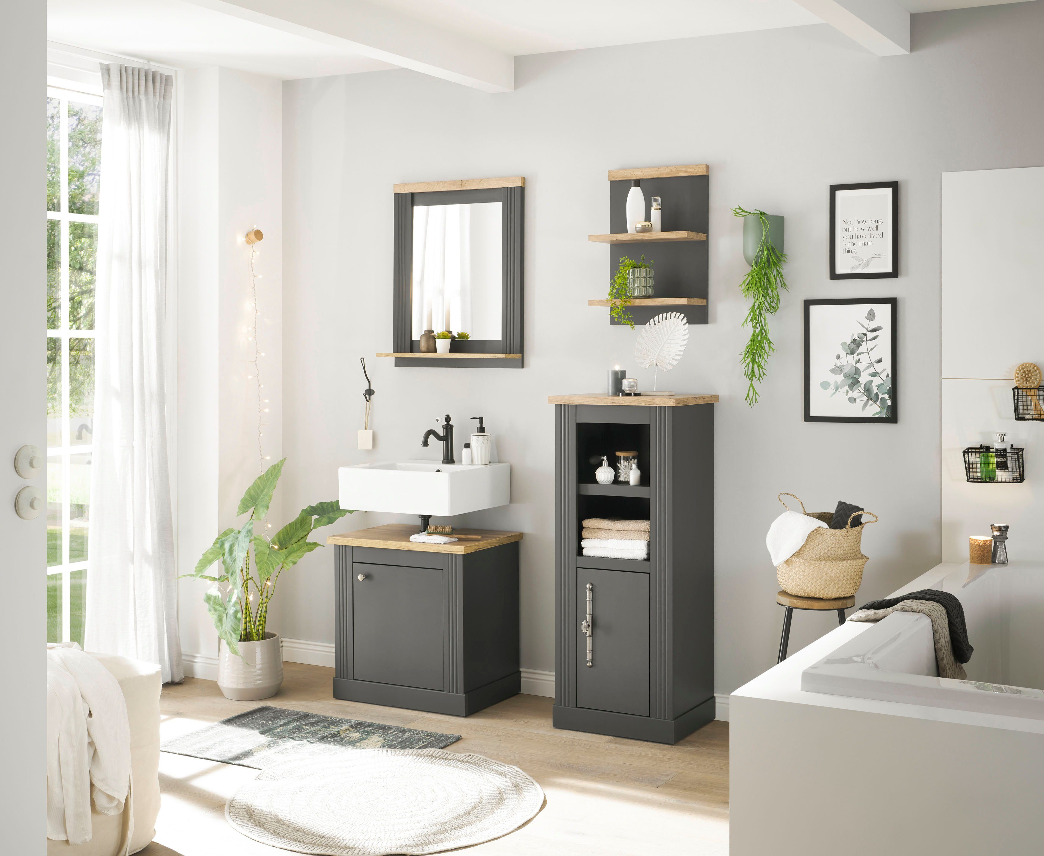 Home affaire Badkamerserie WESTMINSTER, badkamer in landhuisstijl, 4-delig badkamer (4-delig)