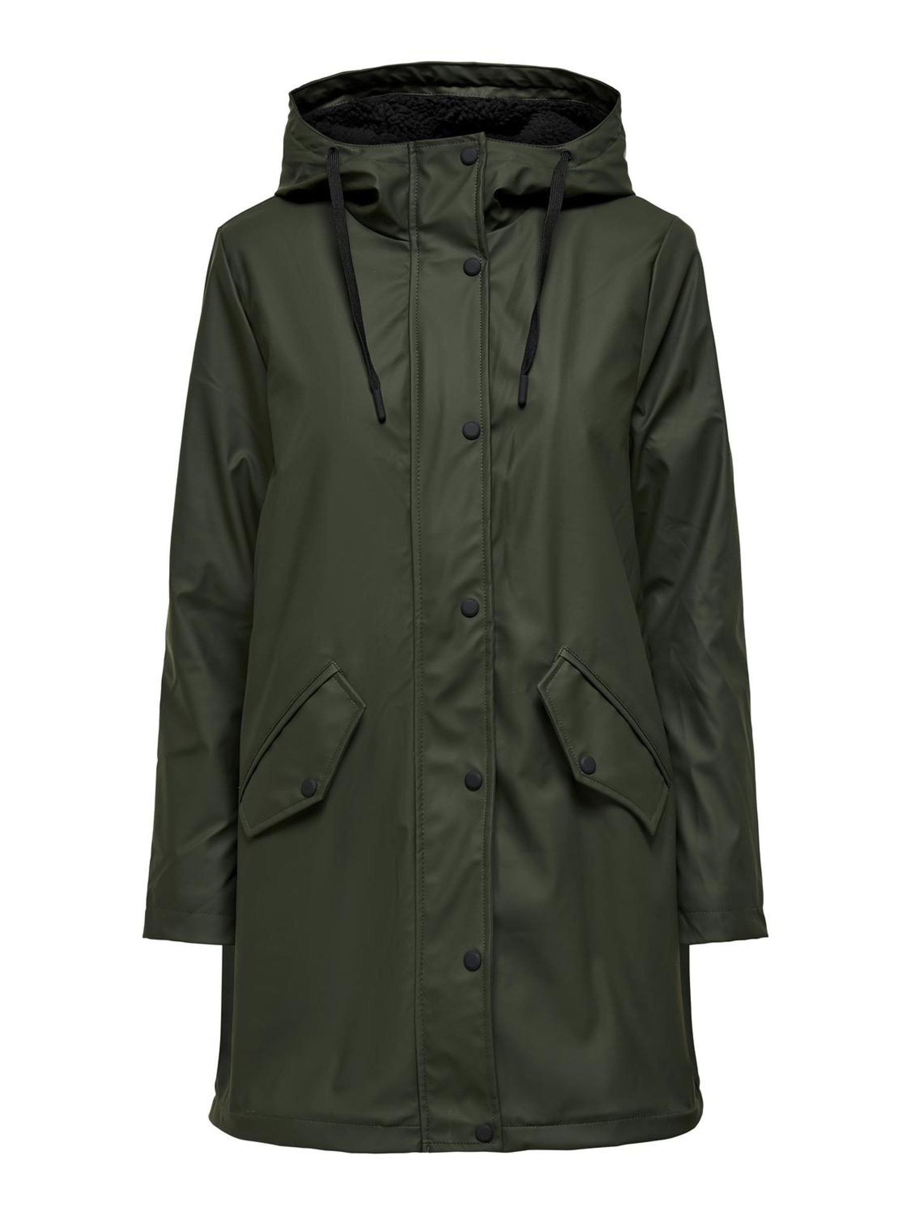 Only Functionele jas ONLSALLY RAINCOAT OTW NOOS met capuchon en voering van teddy-pluche