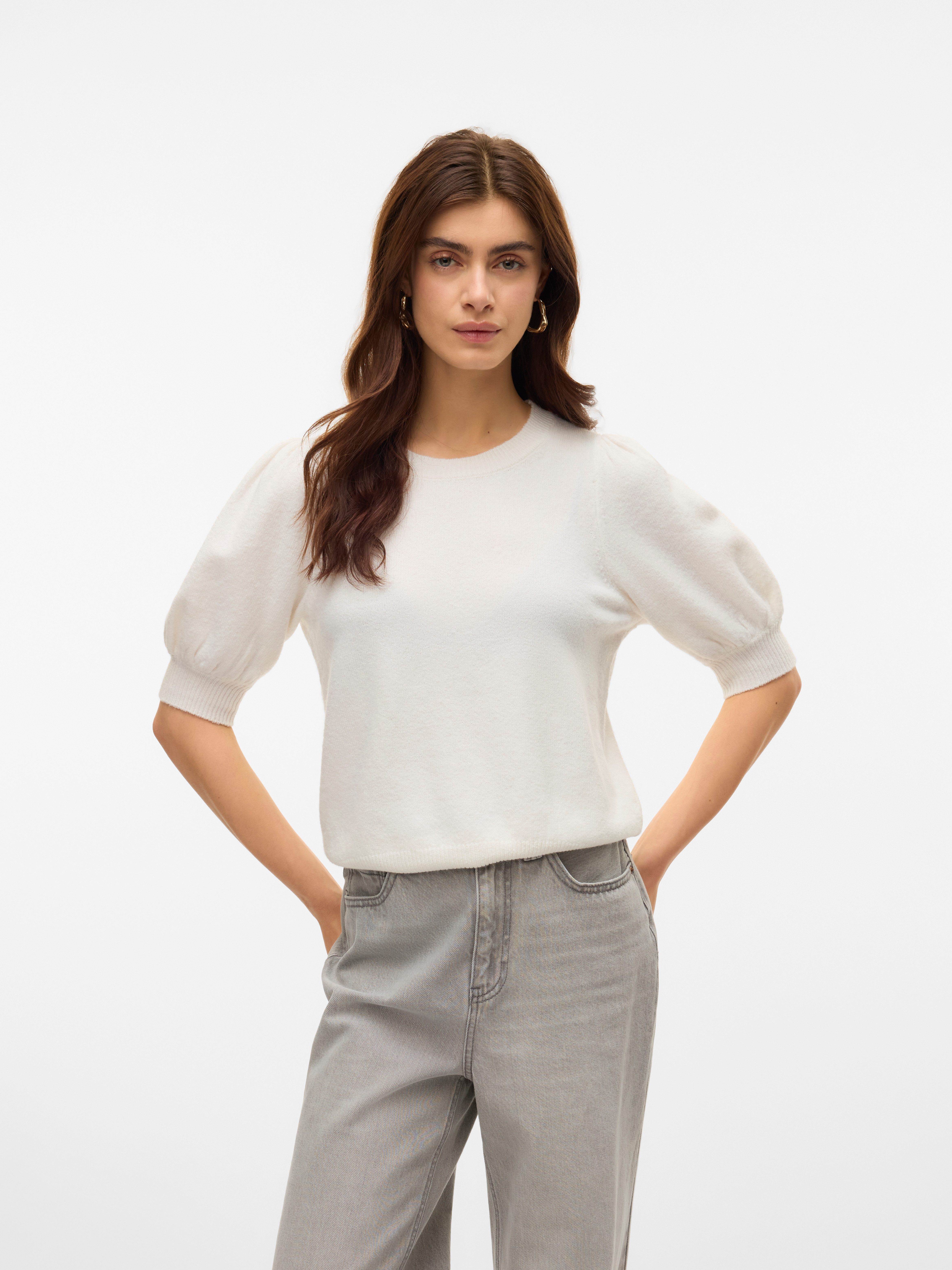 Vero Moda Trui met korte mouwen VMDOFFY 2/4 O-NECK PULLOVER GA NOOS