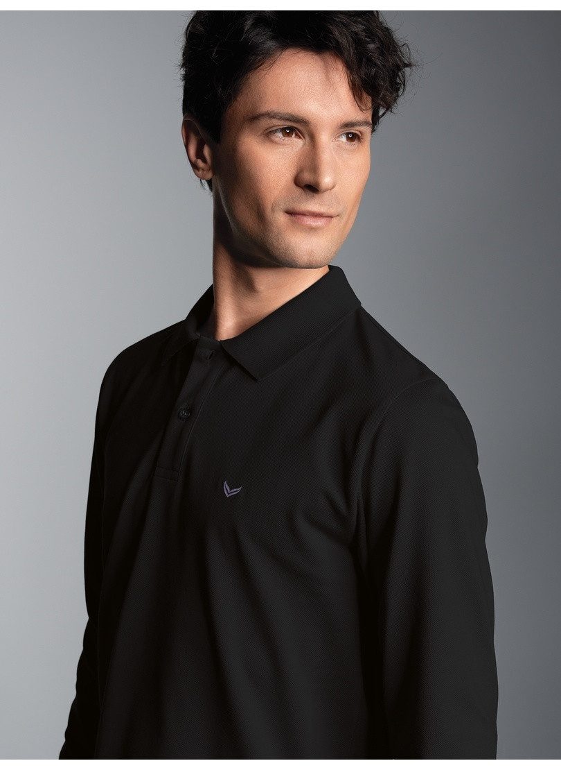 Trigema Poloshirt lange mouw poloshirt met mouwboorden (1-delig)