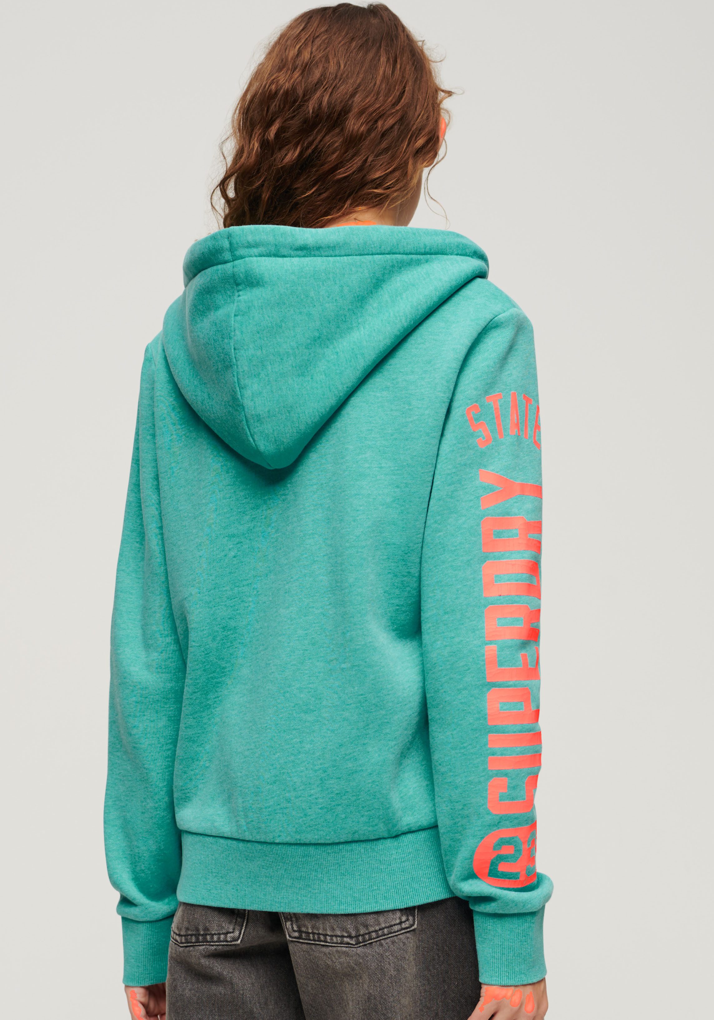 Superdry Capuchonsweatvest SUPER ATHLETIC GRAPHIC ZIPHOOD