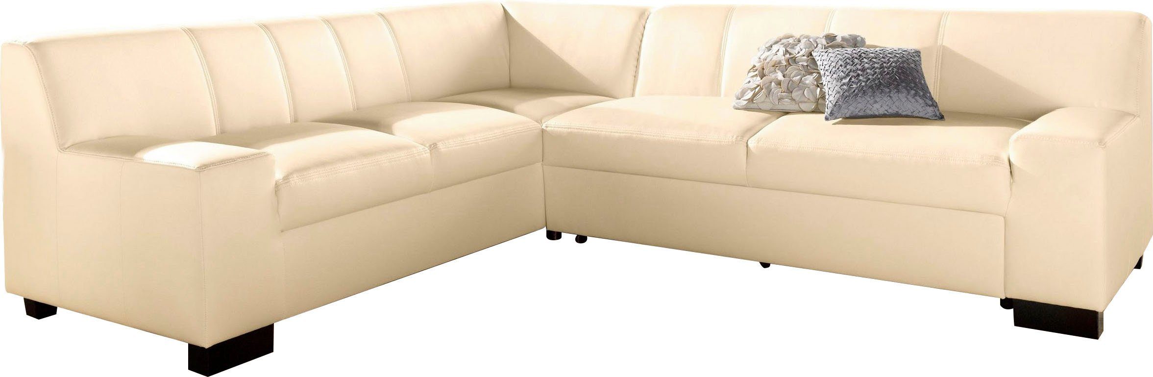DOMO collection Hoekbank Norma Top, elegant en modern, platte armleuningen, L-vorm