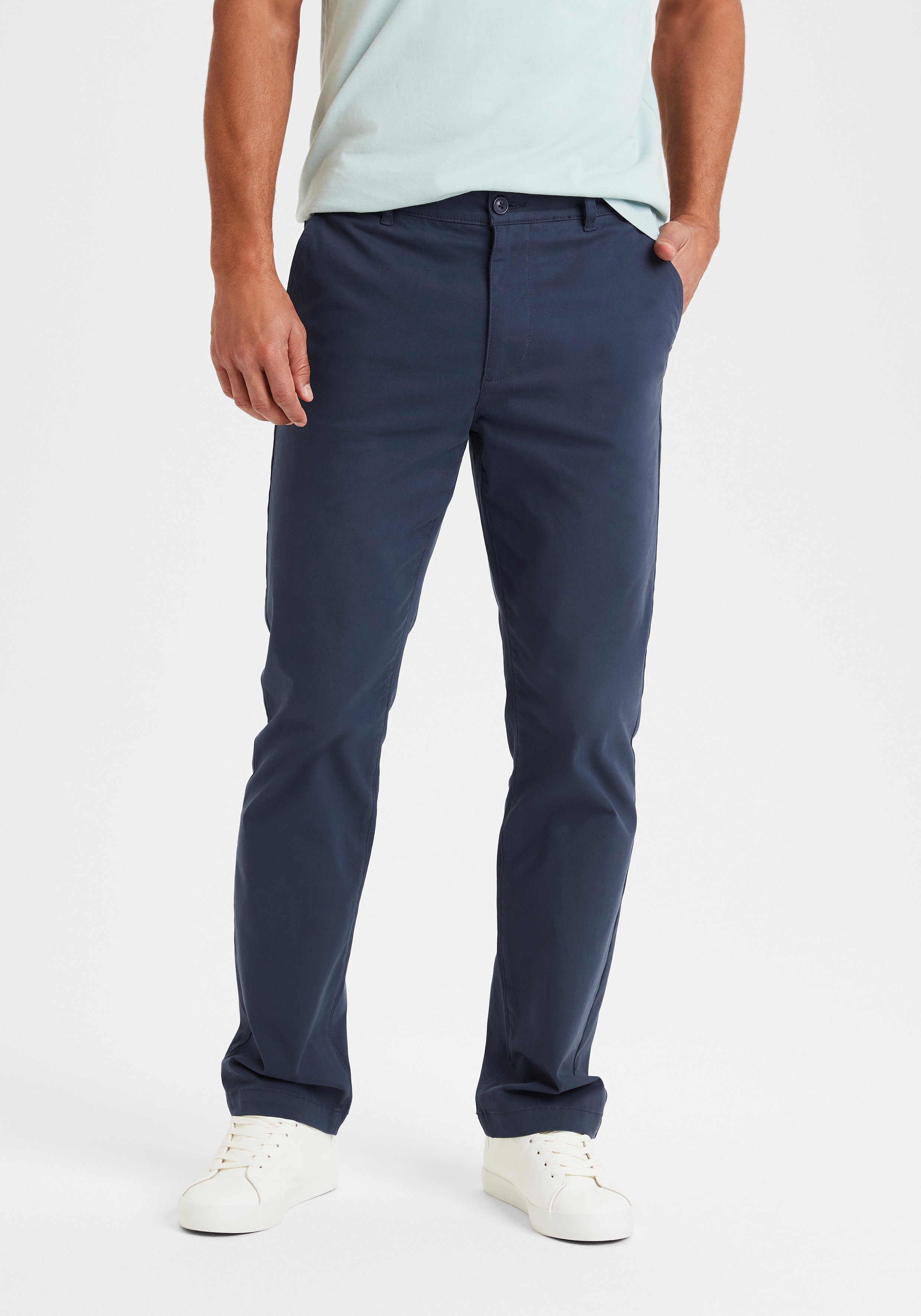 H.I.S Chino Regular fit lange broek, van elastische katoenkwaliteit heren chino's maat 32 blauw