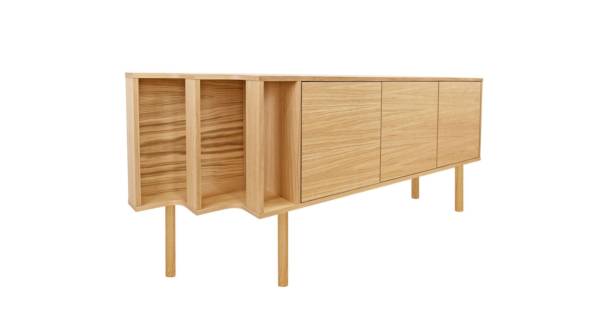 Woodman Dressoir Shift met echt houtfineer van eiken, breedte 189 cm, met push-to-open