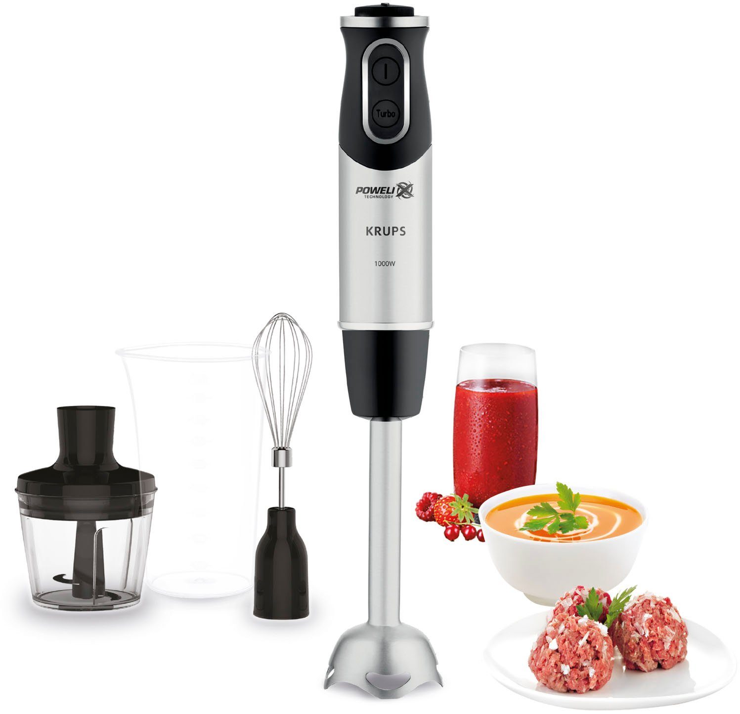 Krups Staafmixer HZ6568 Perfect Mix 8500 inclusief garde, 500 ml hakmolen en 800 ml maatbeker