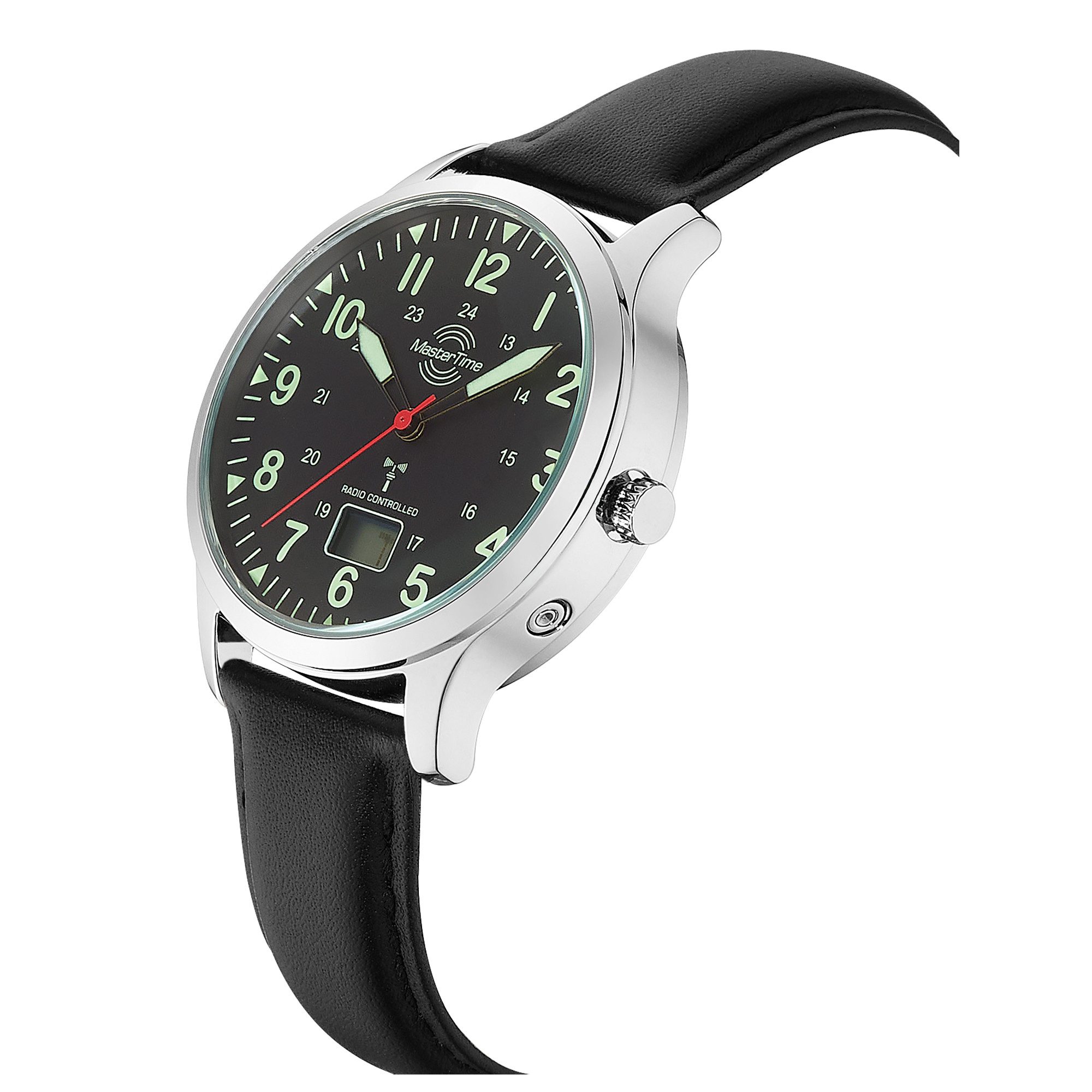 MASTER TIME Radiografisch horloge Aviation Quartzhorloge, polshorloge, herenhorloge, leren armband, analoog, digitaal