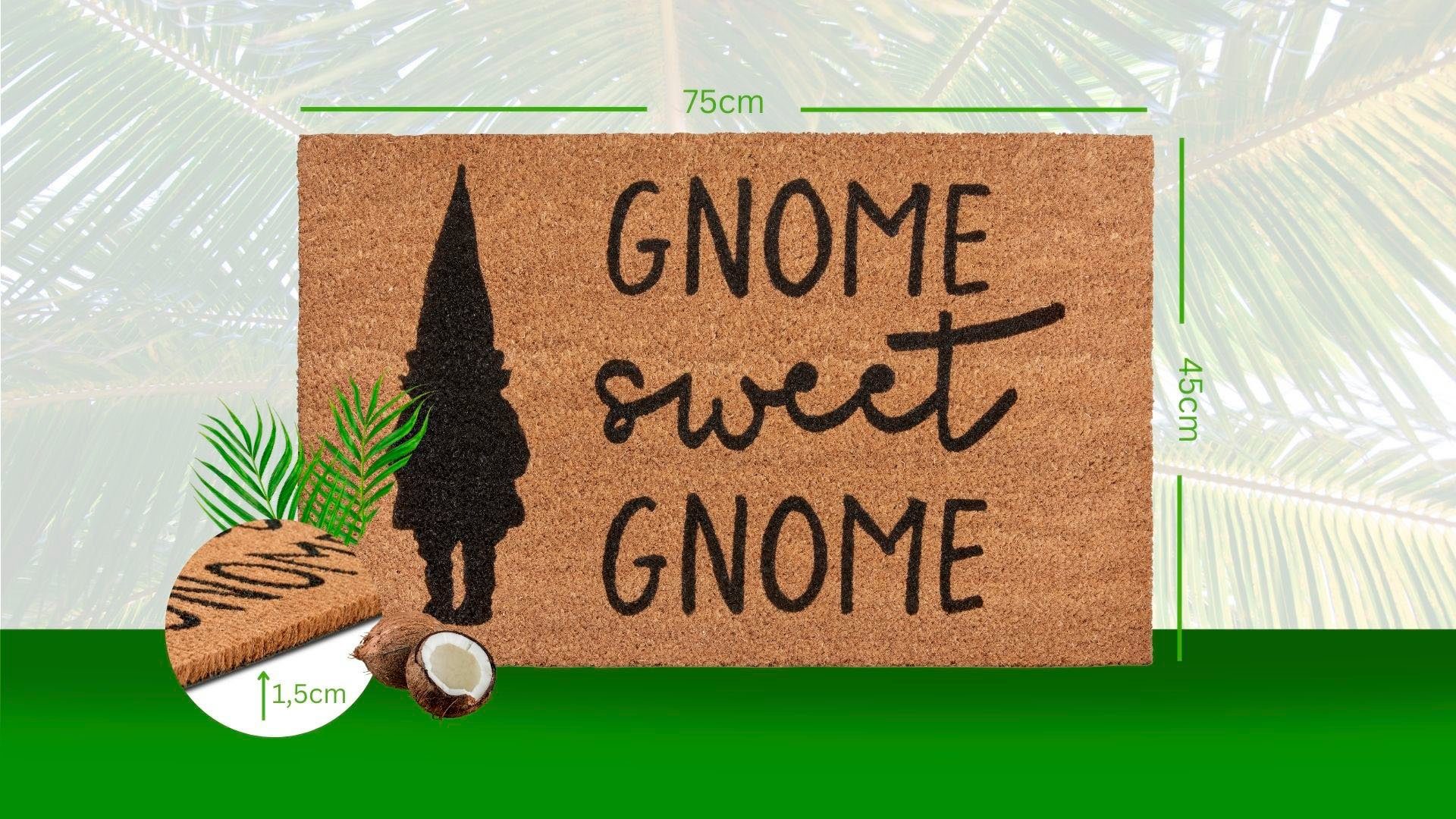 HANSE Home Mat Mix Mats Kokos Sweet Gnome Kerstmis, vuilafstotende mat, buiten, antislip, binnen, kokosmat