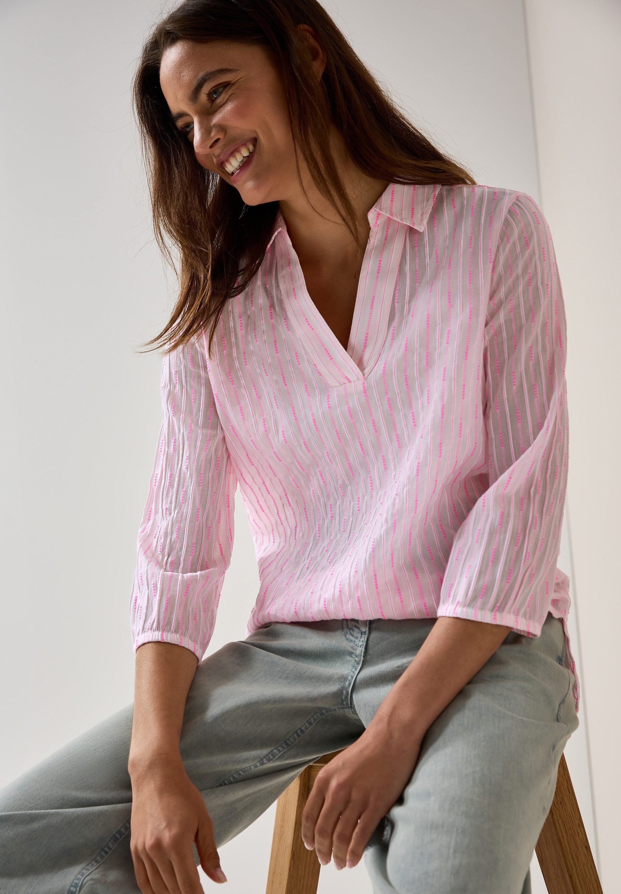 Cecil Overhemdblouse met structuurdetail-strepen