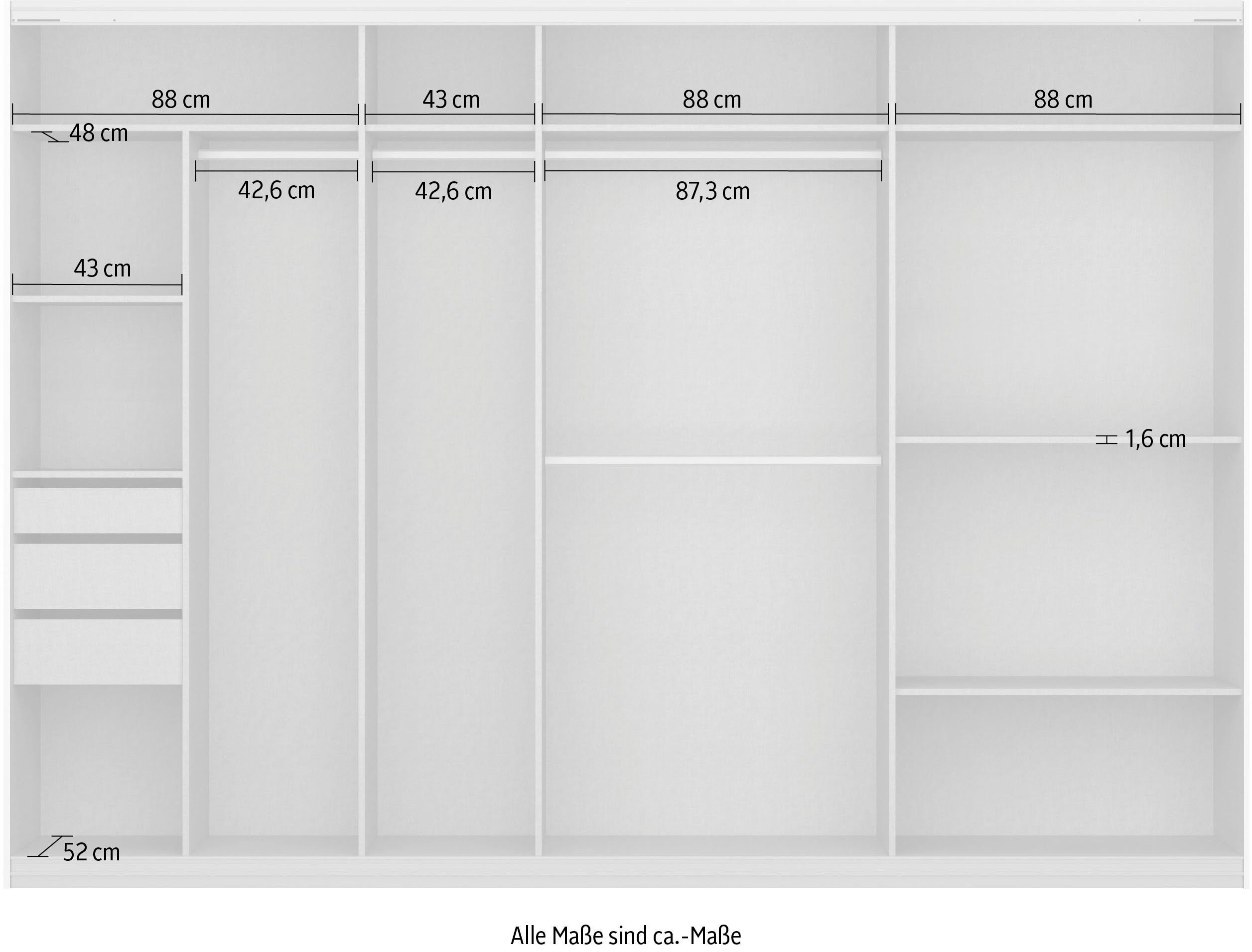 rauch Zweefdeurkast Kledingkast kast garderobe TOPSELLER OTELI incl. binnenindeling