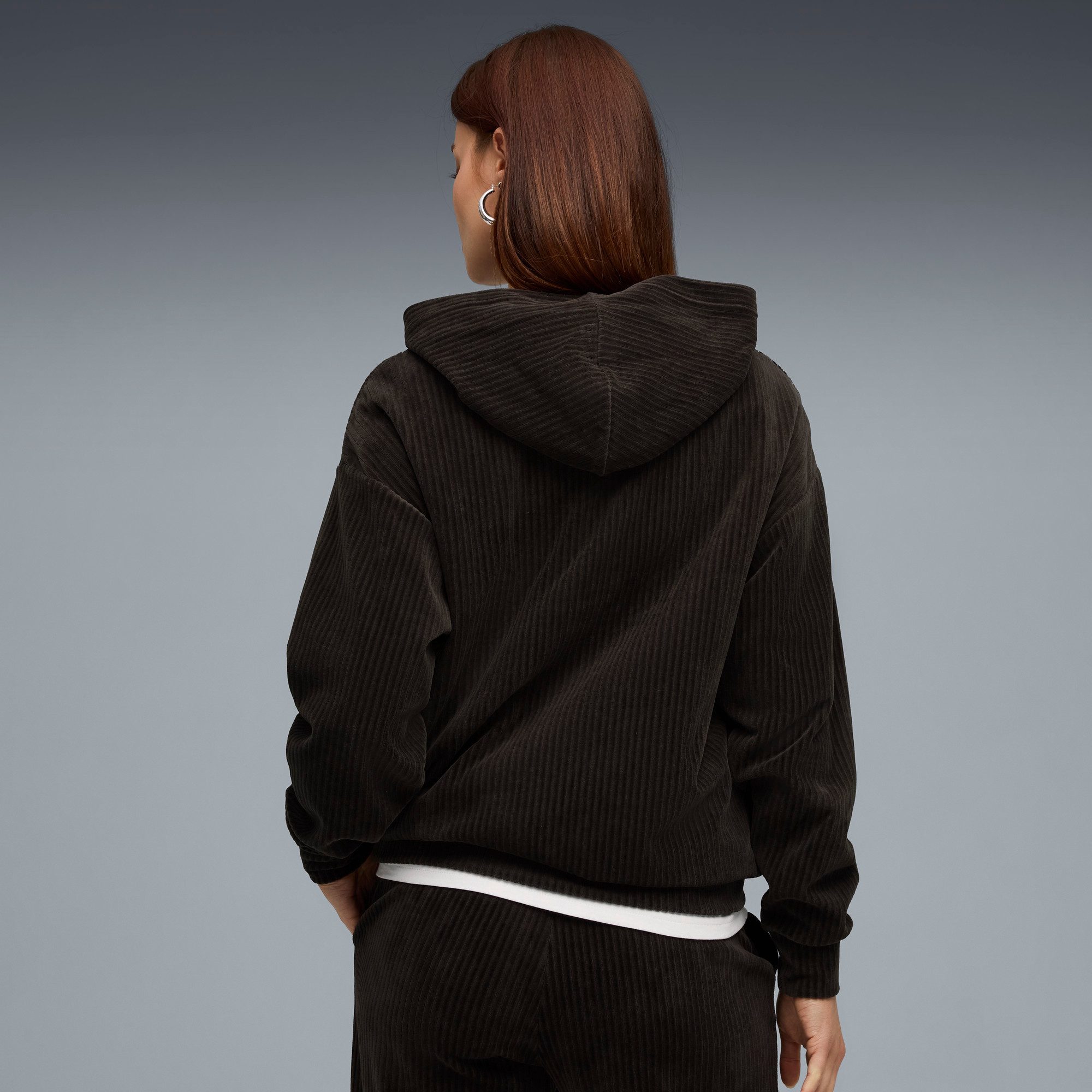PUMA Hoodie ESS ELEVATED COMFORT VELOUR RIB HOODIE