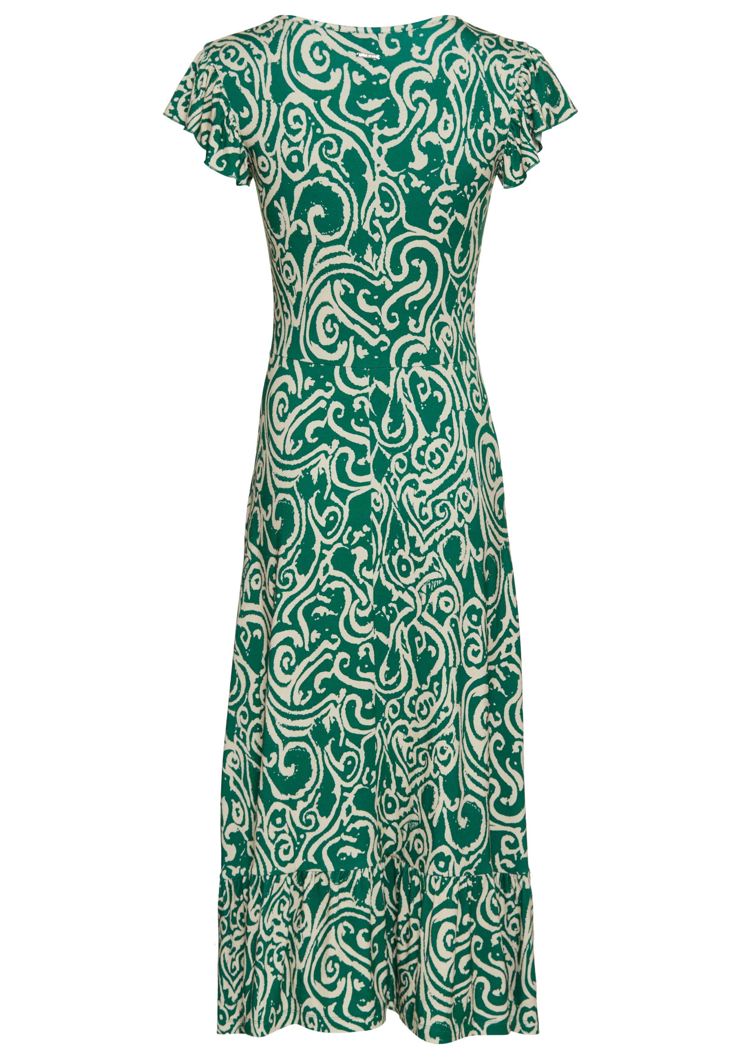 Laura Scott Zomerjurk met all-over print & licht geraffineerde vleugel mouwen - nieuwe collectie