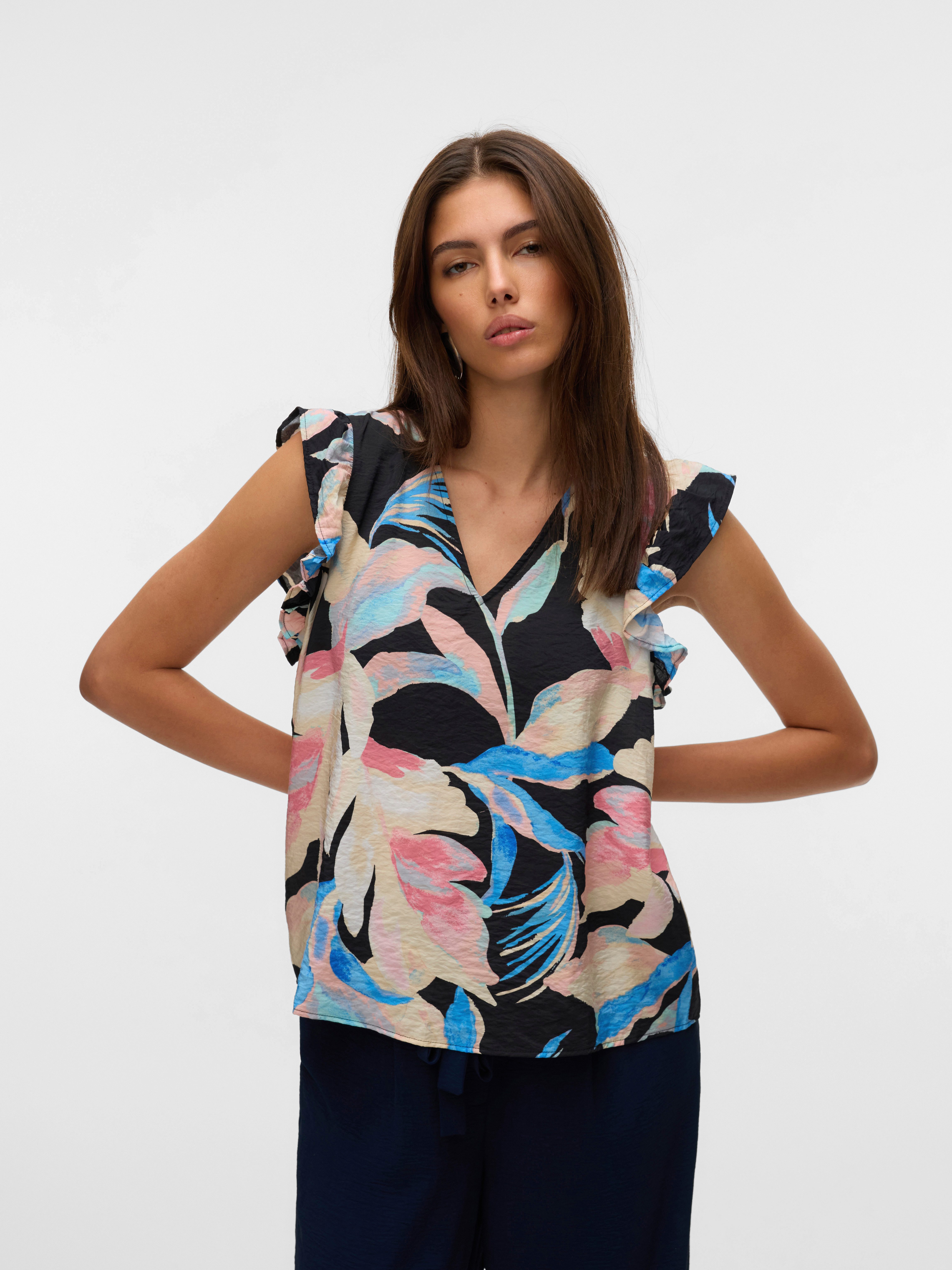 Vero Moda Top VMJOSIE SL V-NECK TOP WVN GA