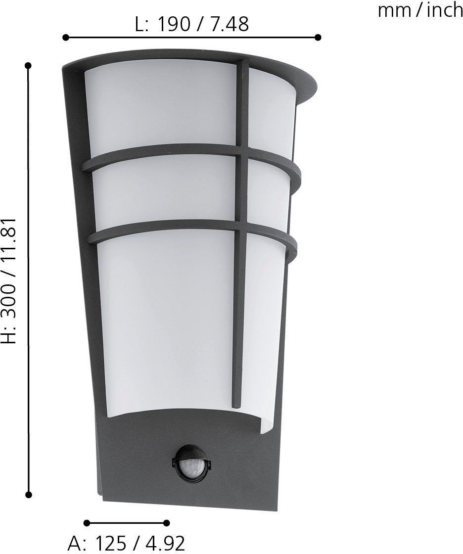 EGLO Ledwandlamp voor buiten BREGANZO1 Hoekmontage mogelijk, LED verwisselbaar (1 stuk)