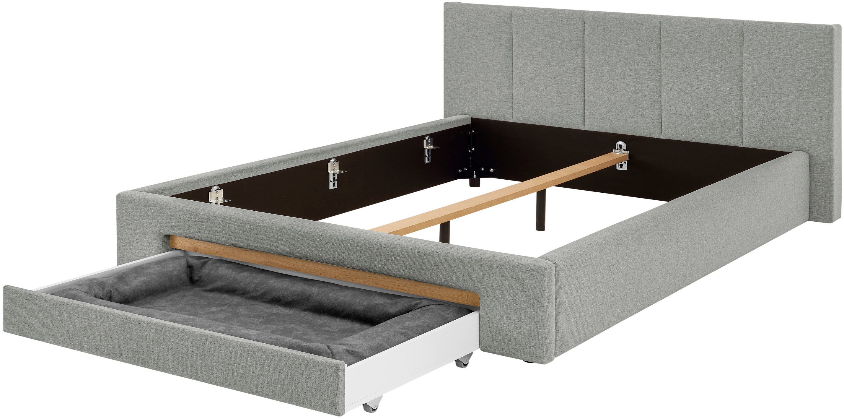 INOSIGN Gestoffeerd bed CiTY/GiRON, bedframe met bedlade, gestoffeerd opbergbed met hondenbed of opberglade, bekleding van corduroy of linnenlook