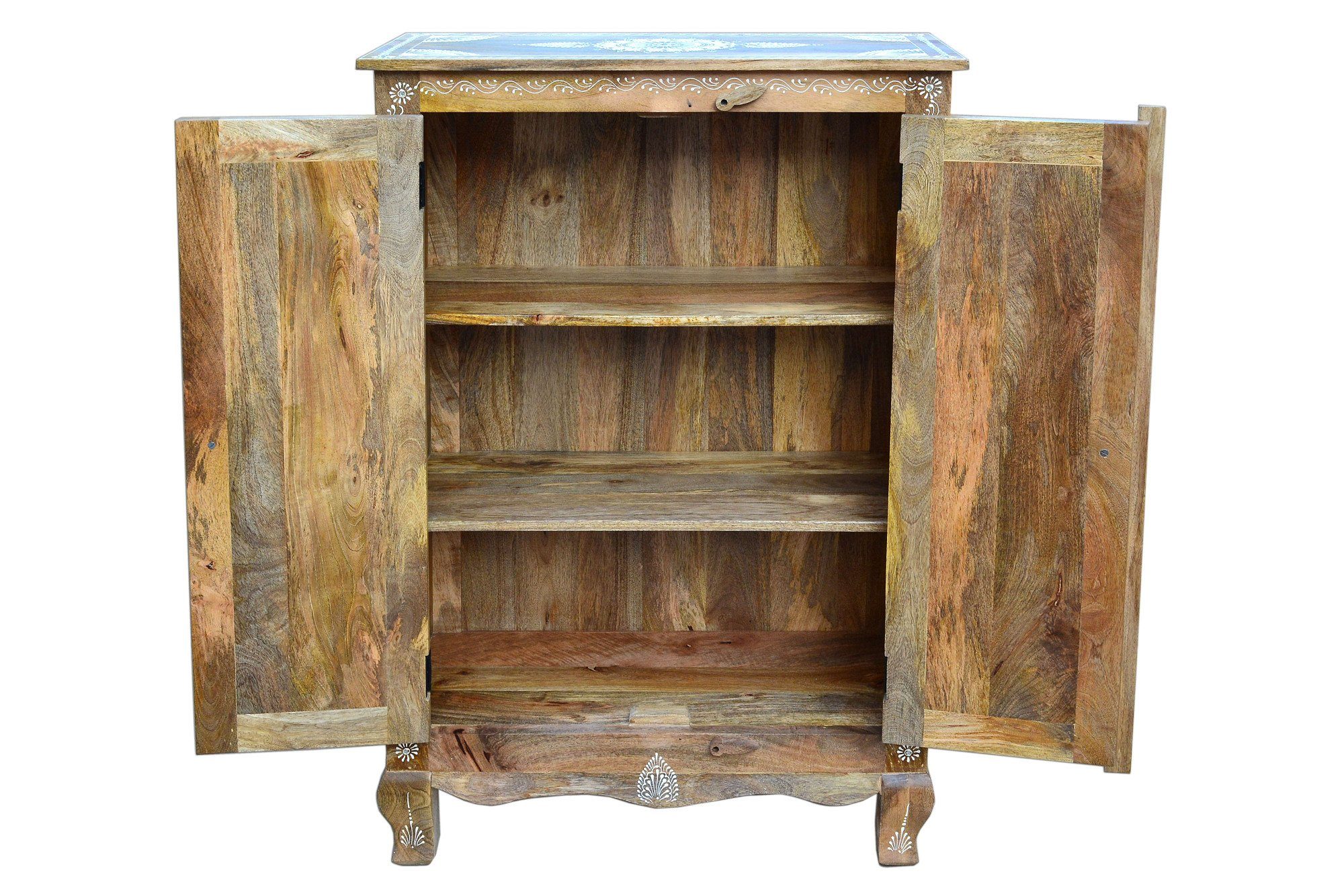 Home affaire Highboard Gullaba Commode, handgeschilderd, breedte/hoogte 80/120 cm