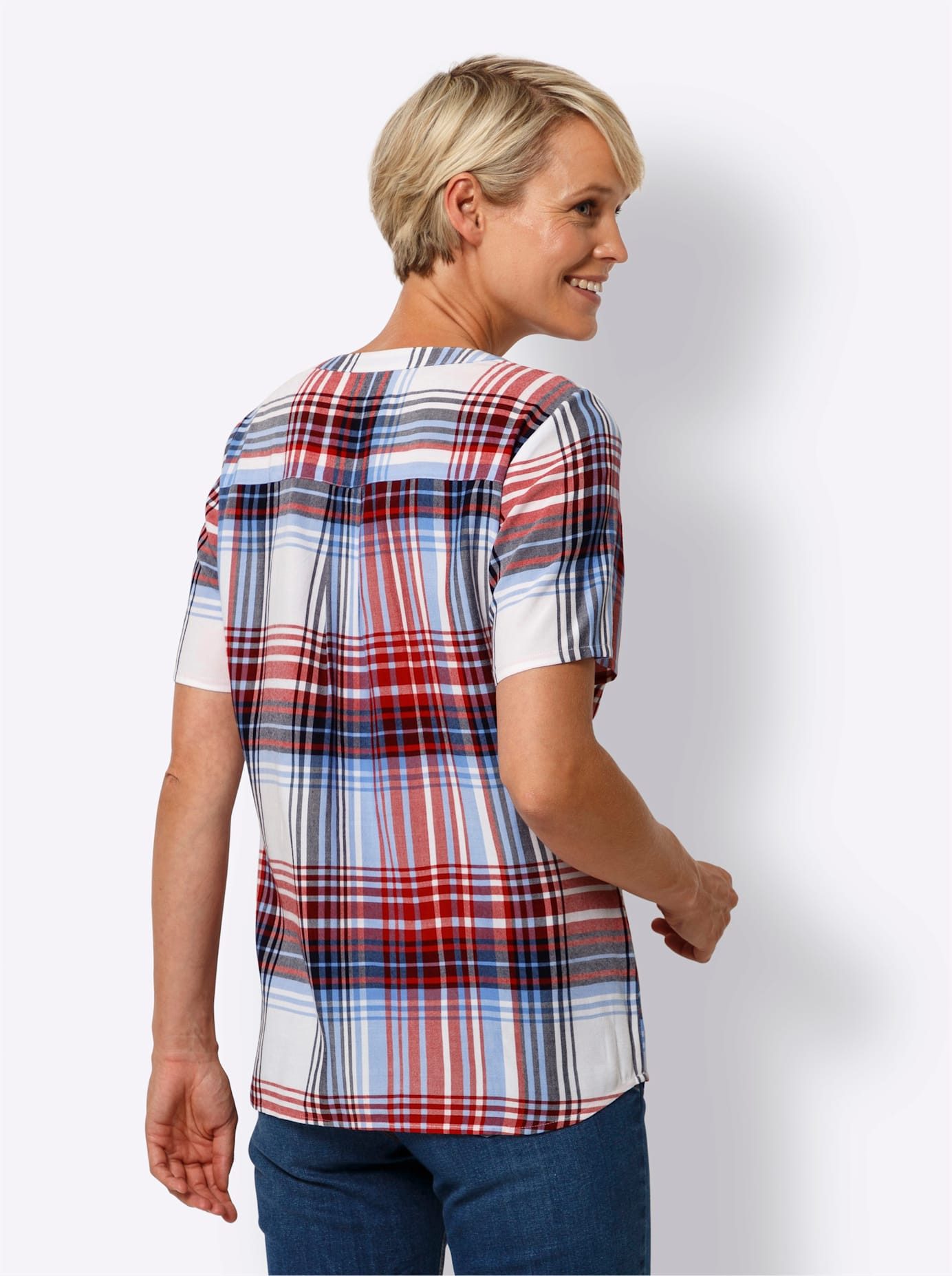 Classic Basics Geruite blouse