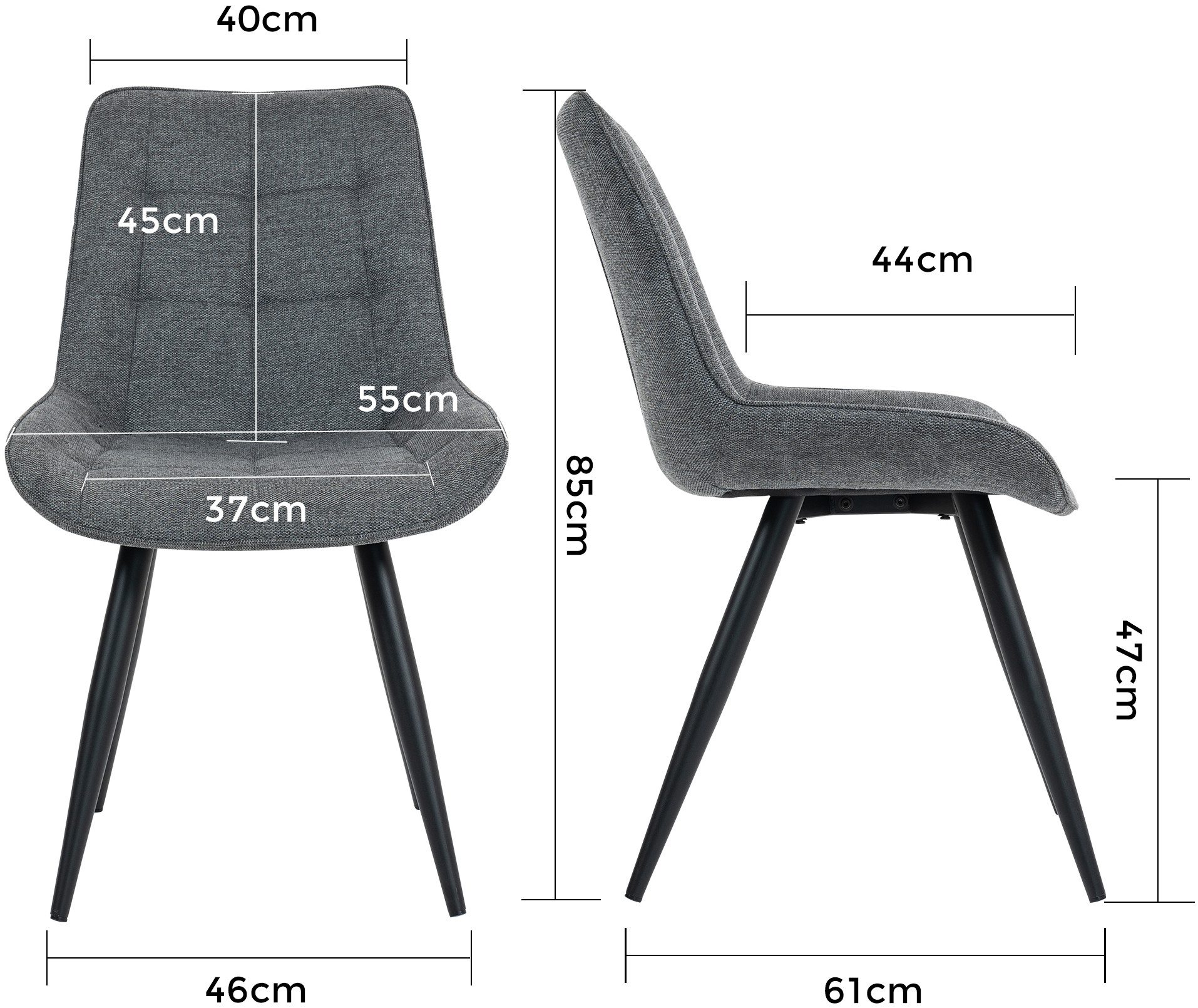 Duo Collection Eetkamerstoel Iris eetkamerstoel, set van 4 robuuste bekleding, gestikte bekleding, tot 110 kg belastbaar (set, 4 stuks)