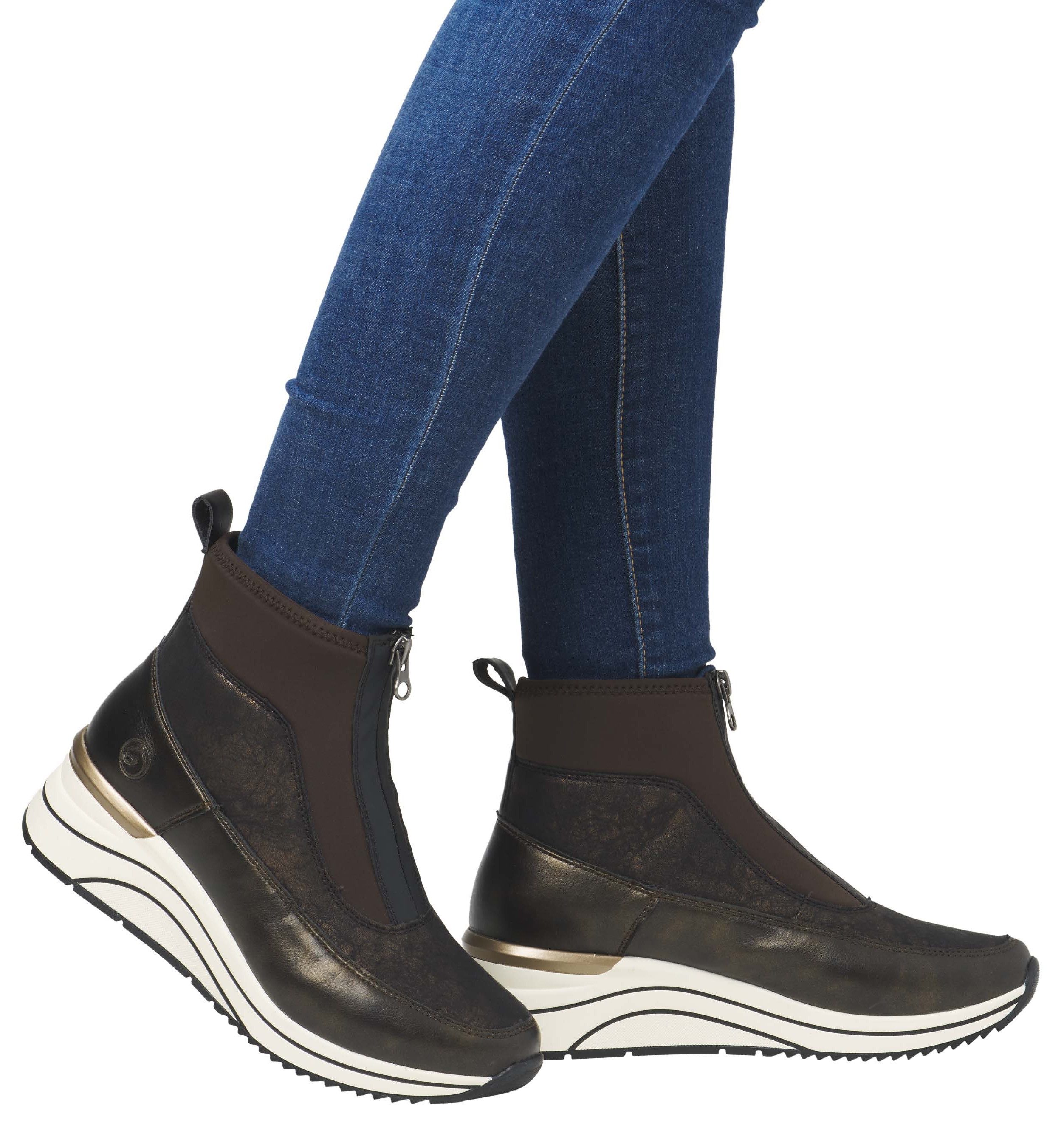 Remonte Sneakers met sleehak instaplaarzen, vrijetijdsschoenen, high-top sneakers, voorrits