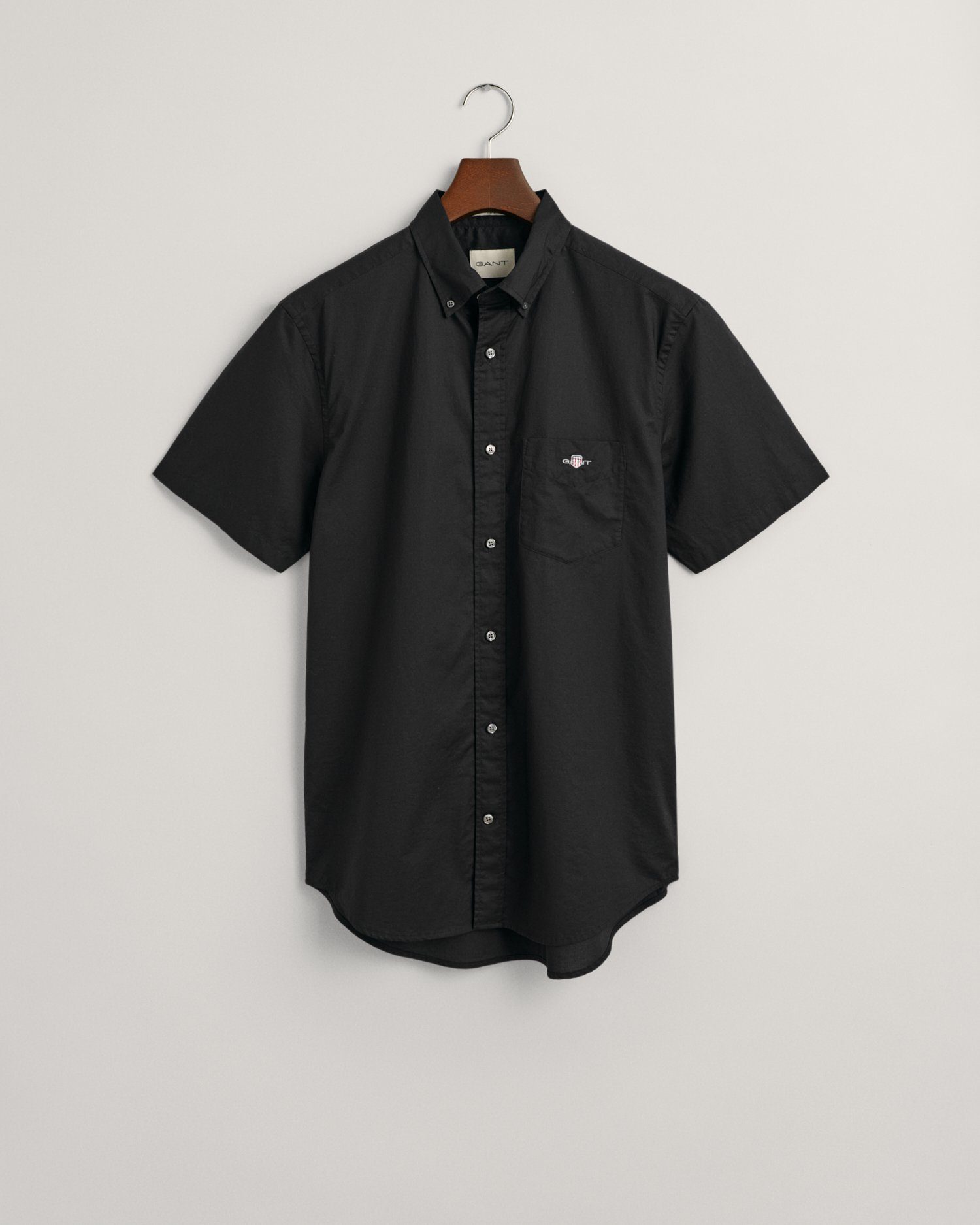 Gant Overhemd met korte mouwen Regular fit poplin overhemd licht slijtvast easy care