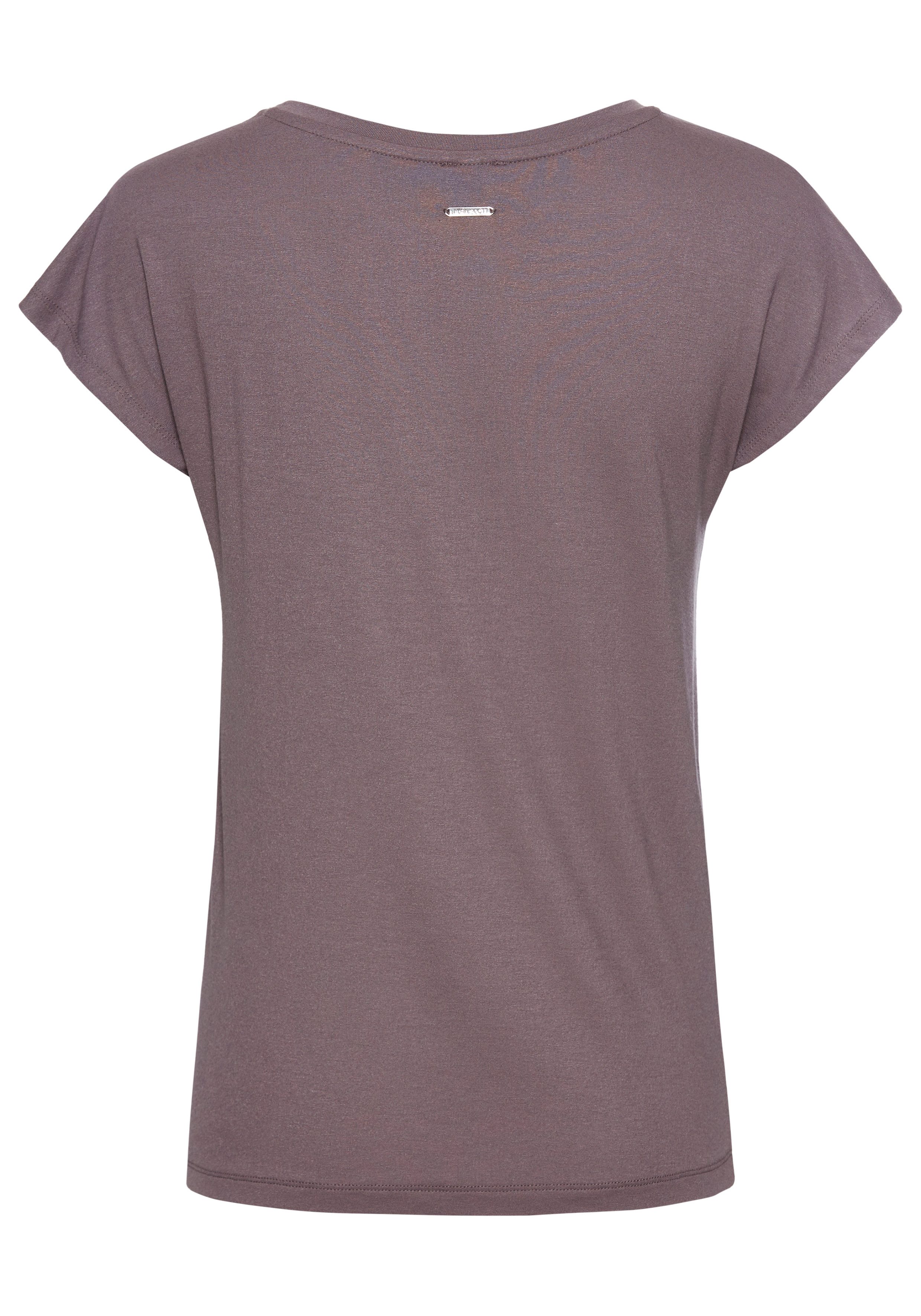 Laura Scott Shirt met ronde hals met stijlvolle zilverkleurige letterprint - nieuwe collectie