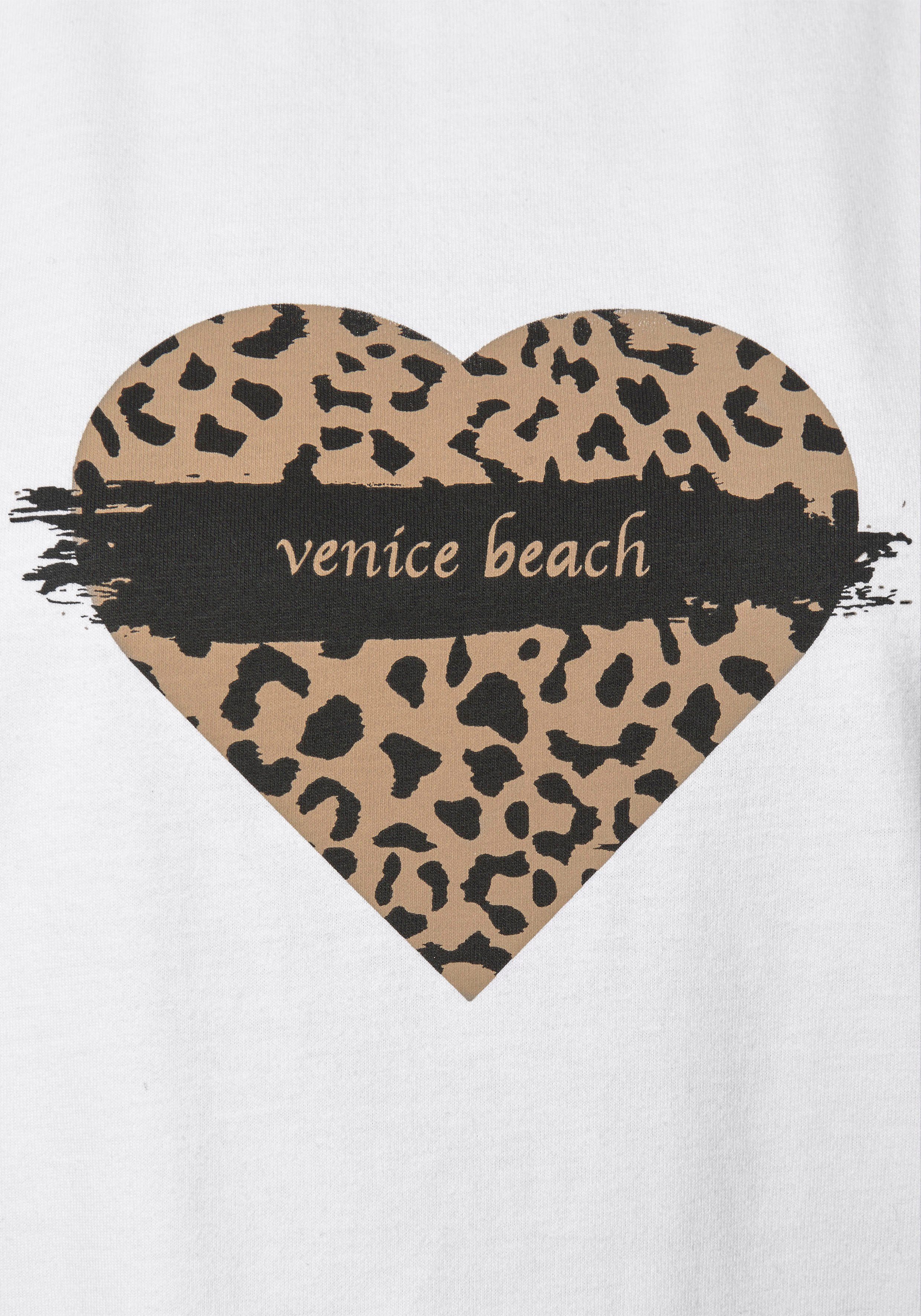 Venice Beach Shirt met korte mouwen met print op de voorzijde, katoenen t-shirt, losse pasvorm