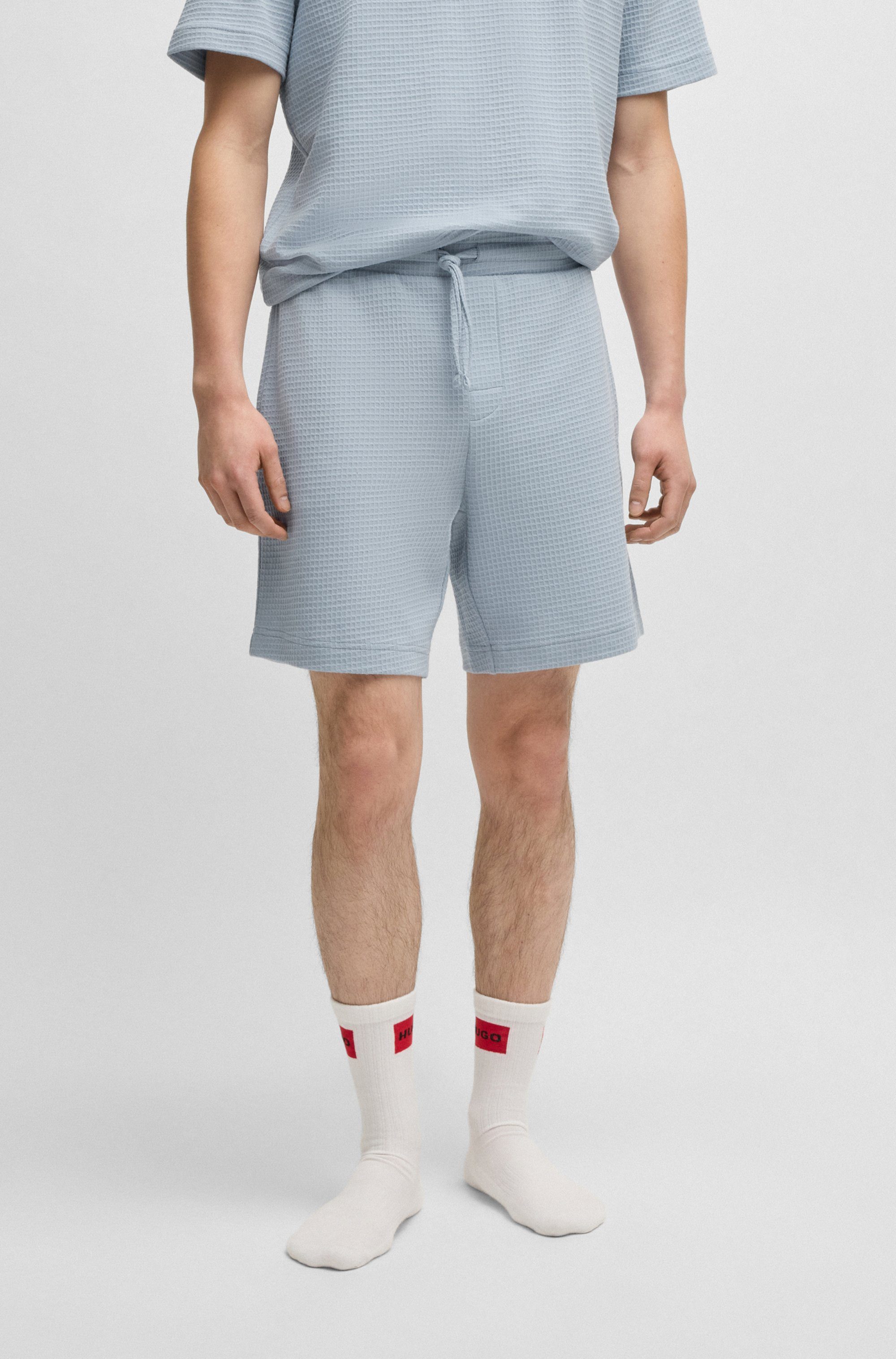 HUGO underwear Pyjamashort Austin Short met een rijgkoord heren pyjamabroeken maat XXL (56) blauw