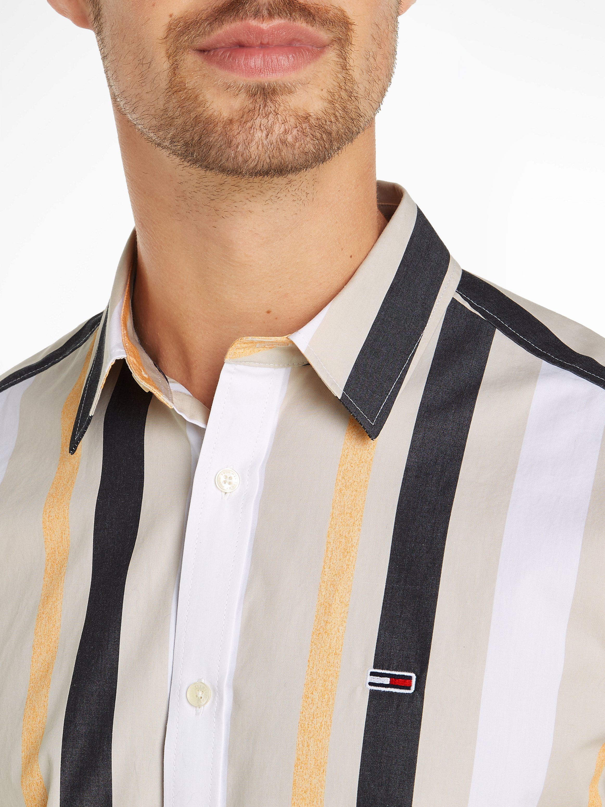 TOMMY JEANS Overhemd met korte mouwen TJM RLX STRIPES SHIRT met veelkleurige strepen