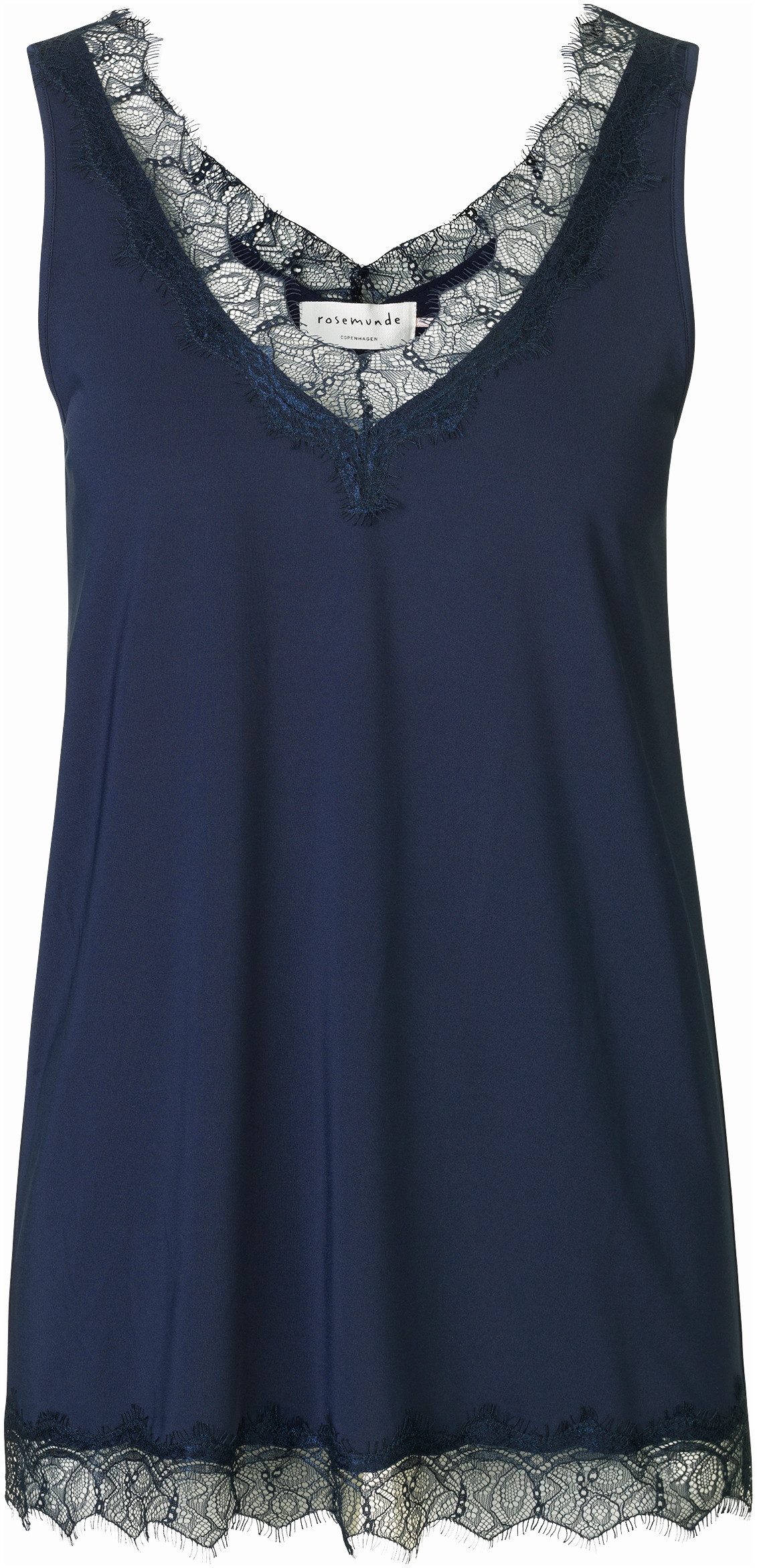 rosemunde Shirt voor eronder Billie Tank Top met prachtige vintage kanten afwerking aan de v-hals en zoom
