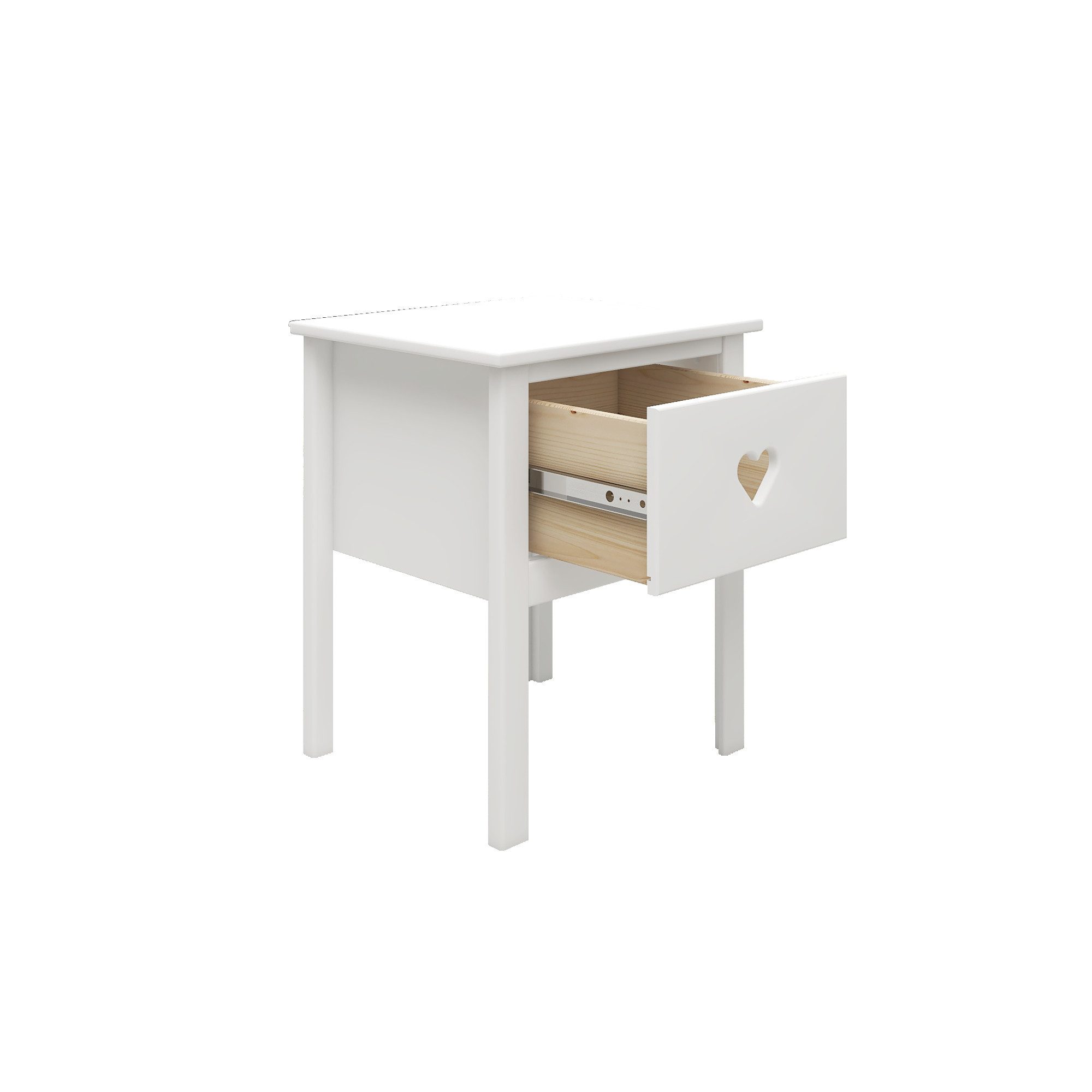 Lüttenhütt Nachtkastje Beeke Nako, nachttafel Nako, breedte 43 cm, met lade, gedeeltelijk massief, FSC® gecertificeerd