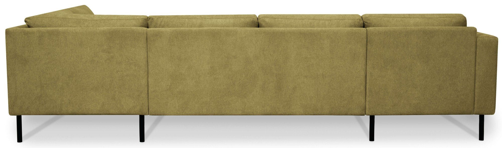 Places of Style Zithoek Cesola in zachte chenille-stof, breedte 327 cm, met zwarte metalen poten