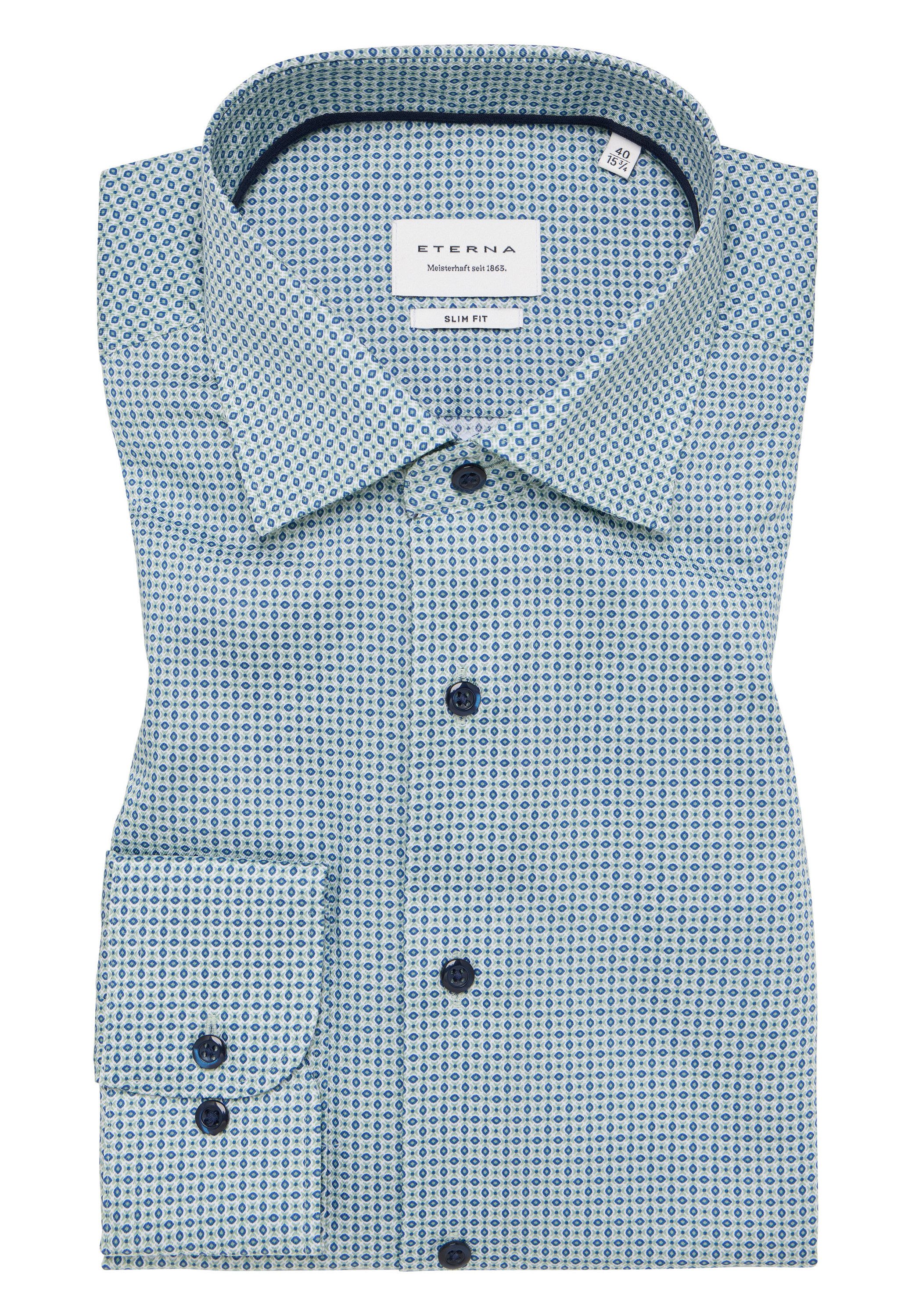 Eterna Overhemd met lange mouwen Slim fit NON IRON (strijkvrij)