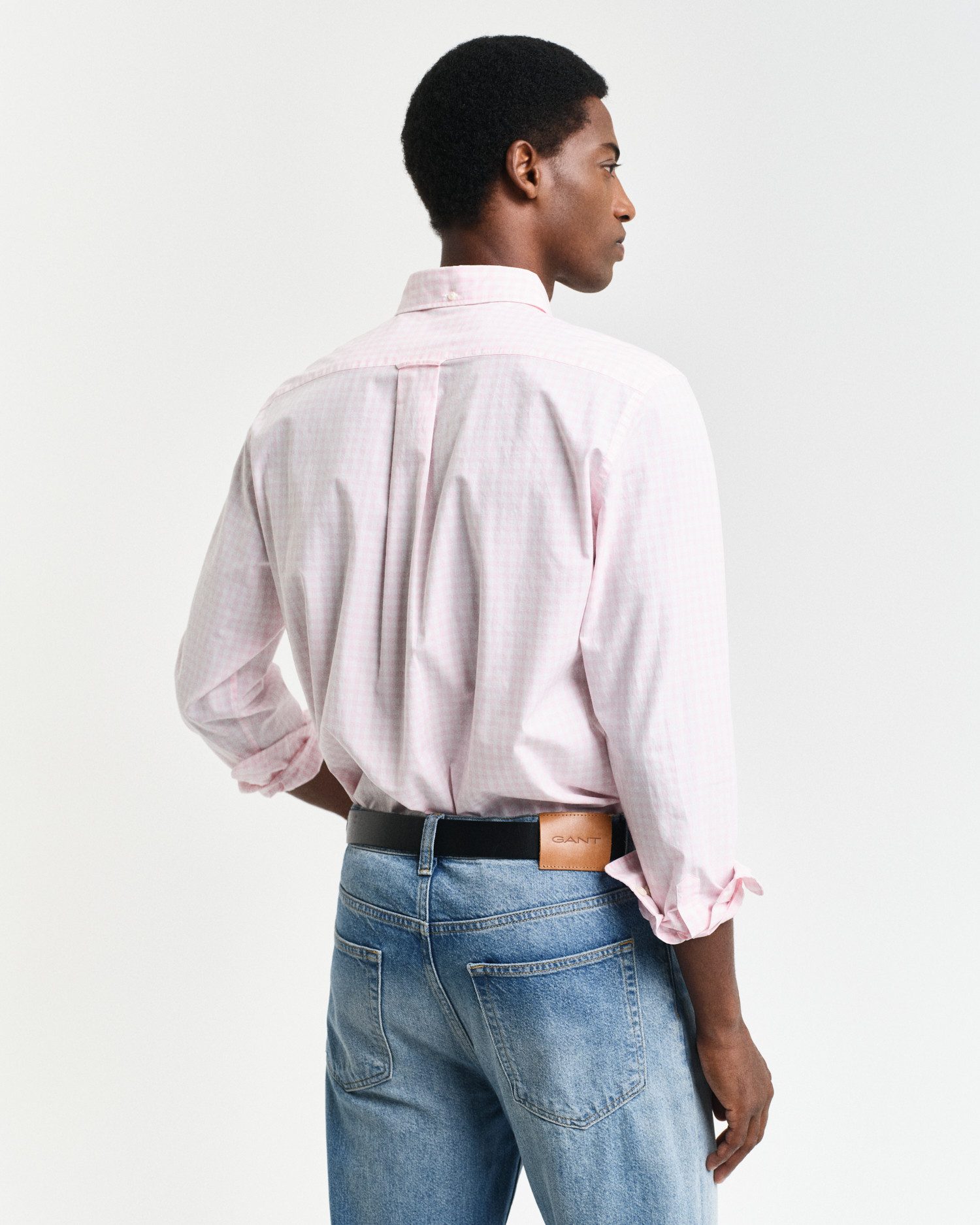 Gant Overhemd met lange mouwen REG POPLIN GINGHAM SHIRT met logoborduursel op borsthoogte