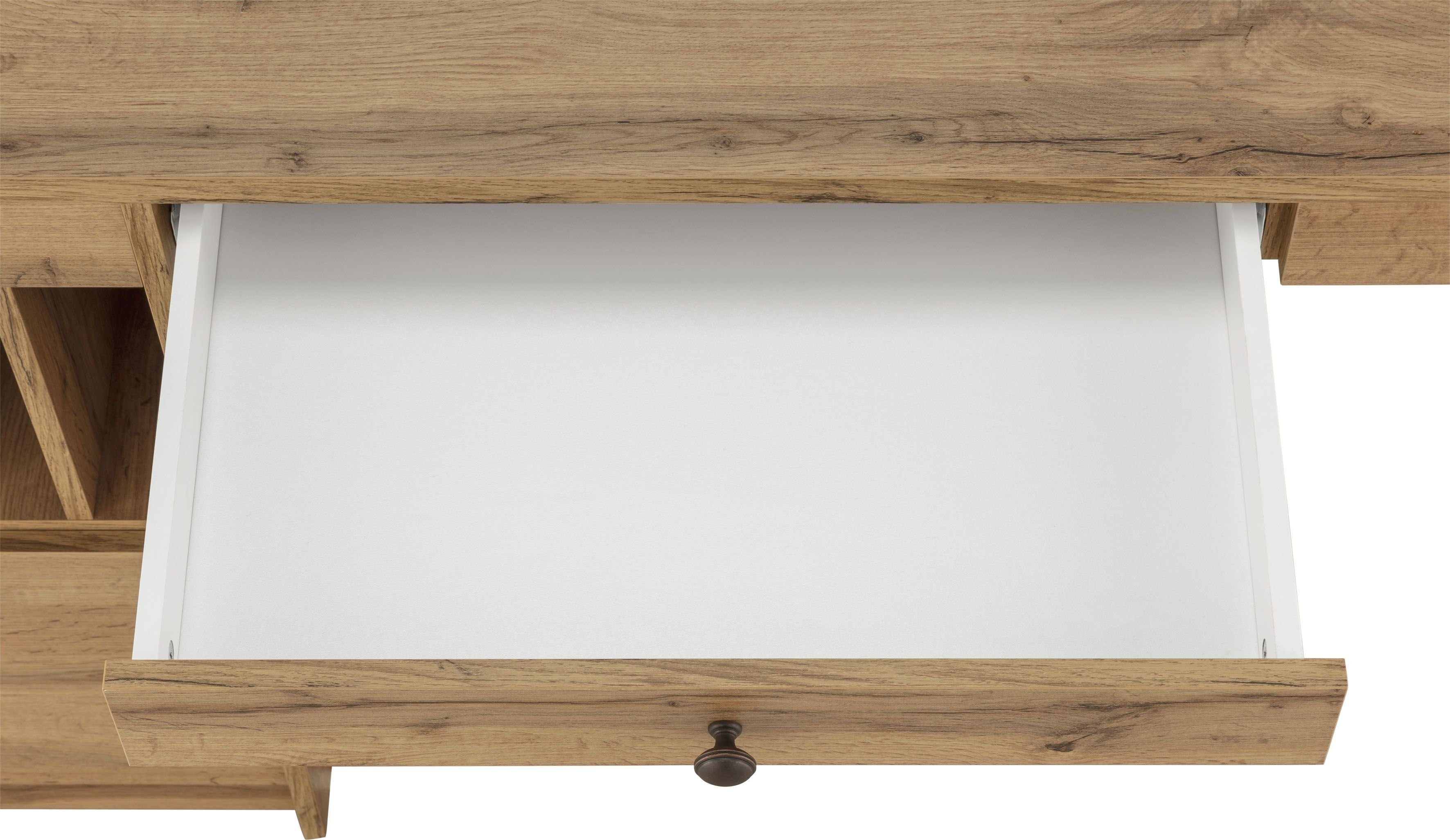 Home affaire Bureau Licia Bureau 'Licia', groot werkblad, veel bergruimte, 158 cm breed
