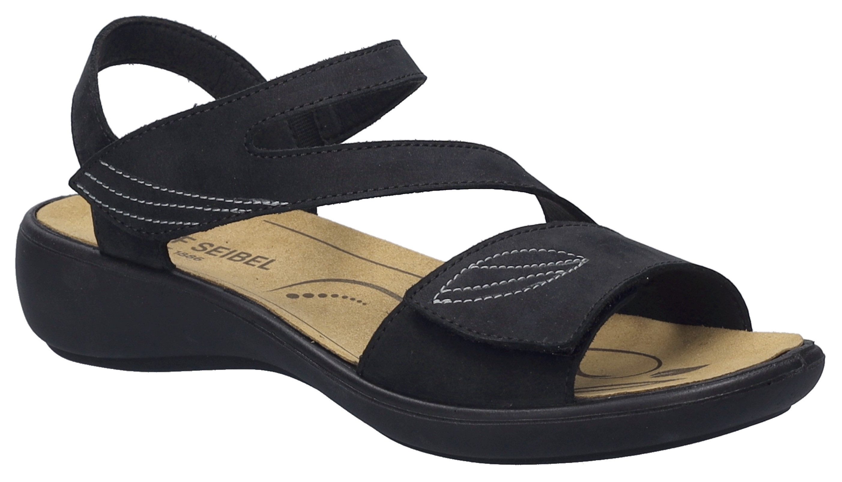 Josef Seibel Sandalen Ibiza 08 met sleehak dames sportieve sandalen maat 38 zwart