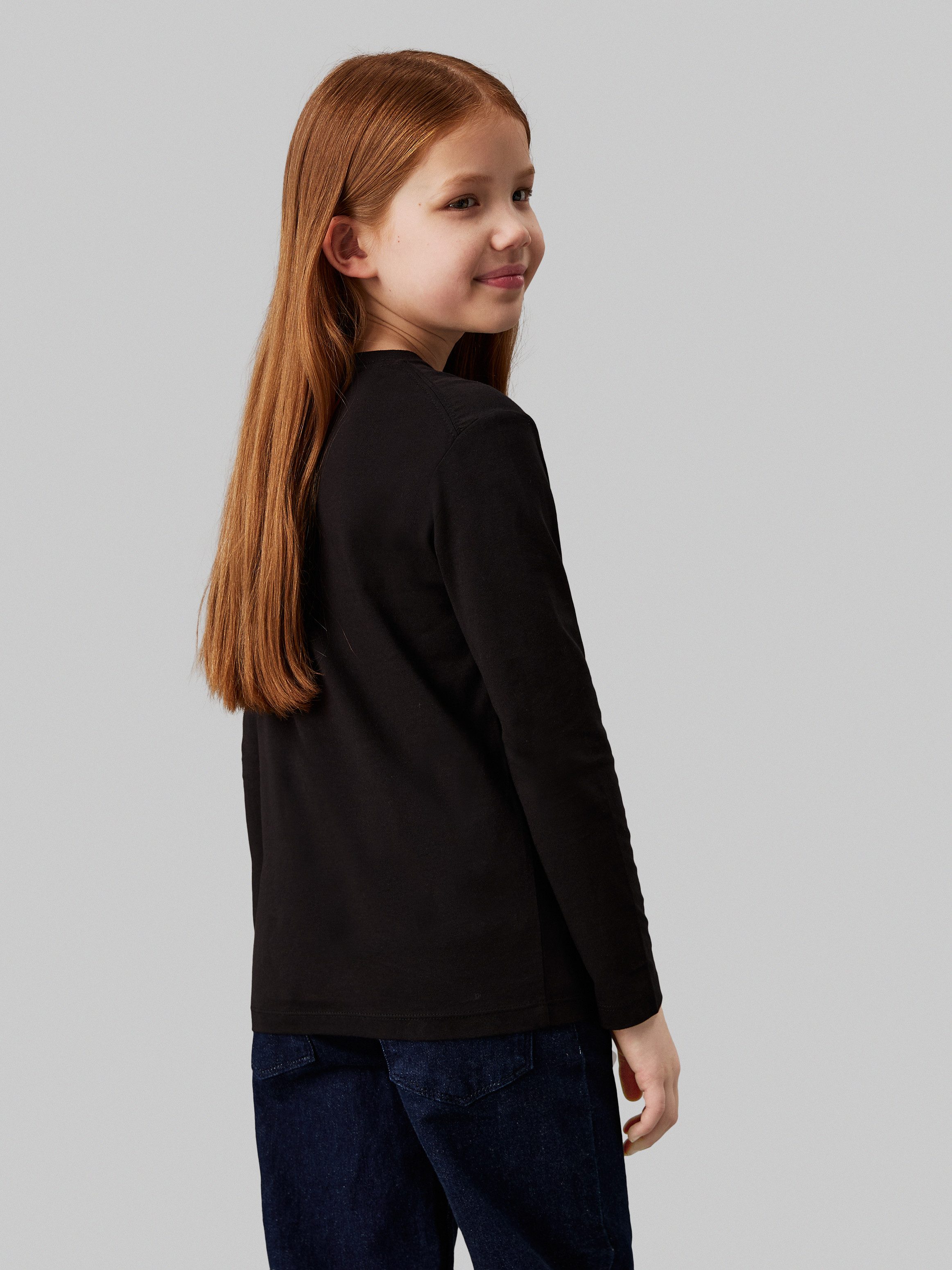 Calvin Klein Shirt met lange mouwen Chest Monologo Ls T-Shirt voor kinderen tot 16 jaar en met logo-opdruk