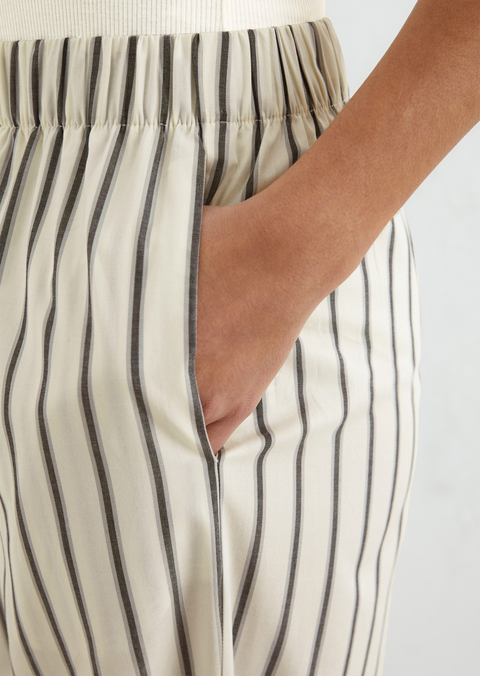 Marc O'Polo Loungebroek Mix & Match Poplin met brede, elastische band en rechte pijp