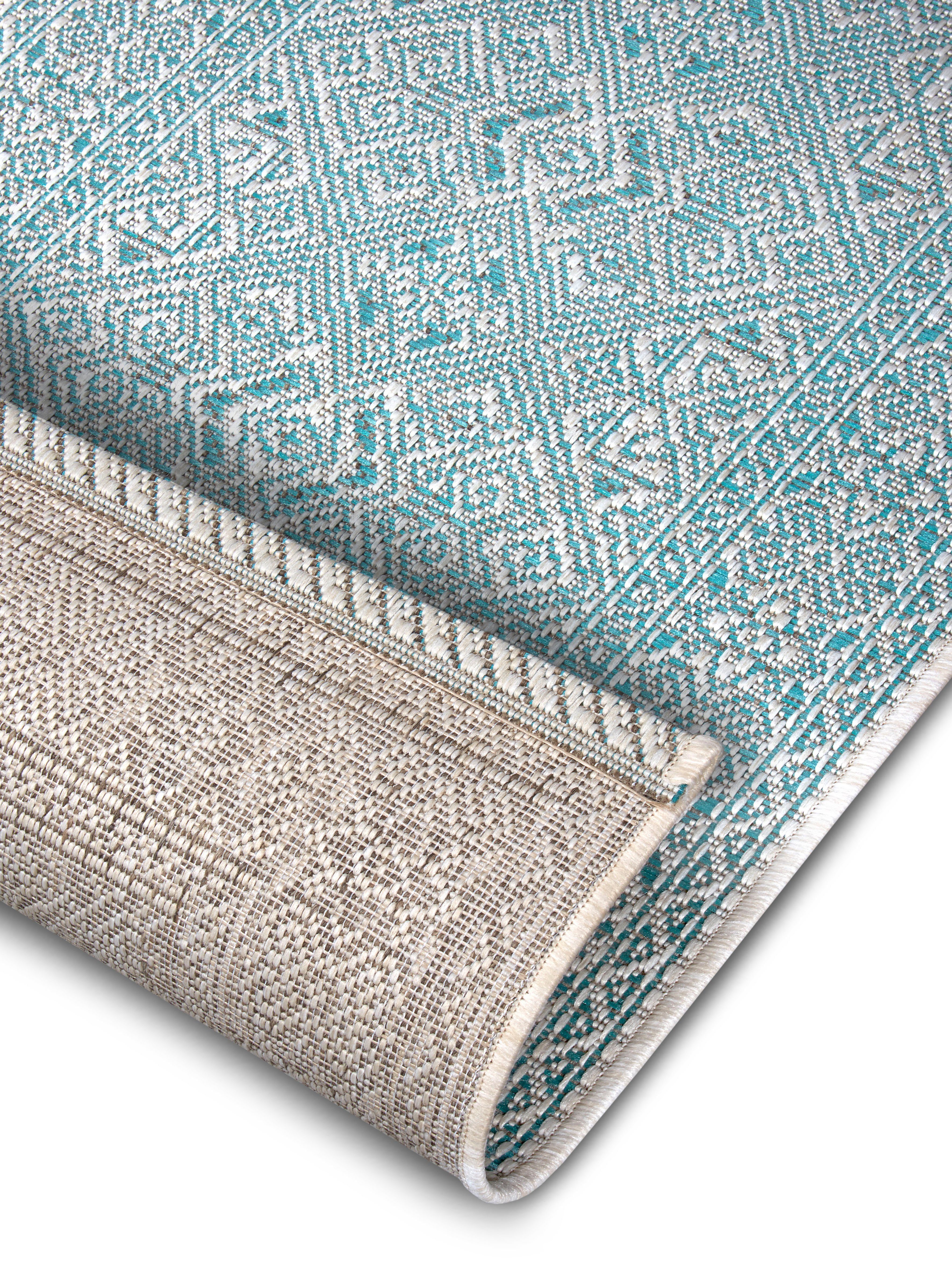 NORTHRUGS Vloerkleed Cuadrado Platweefsel grafisch design, afgehecht, robuust, gemakkelijk in onderhoud