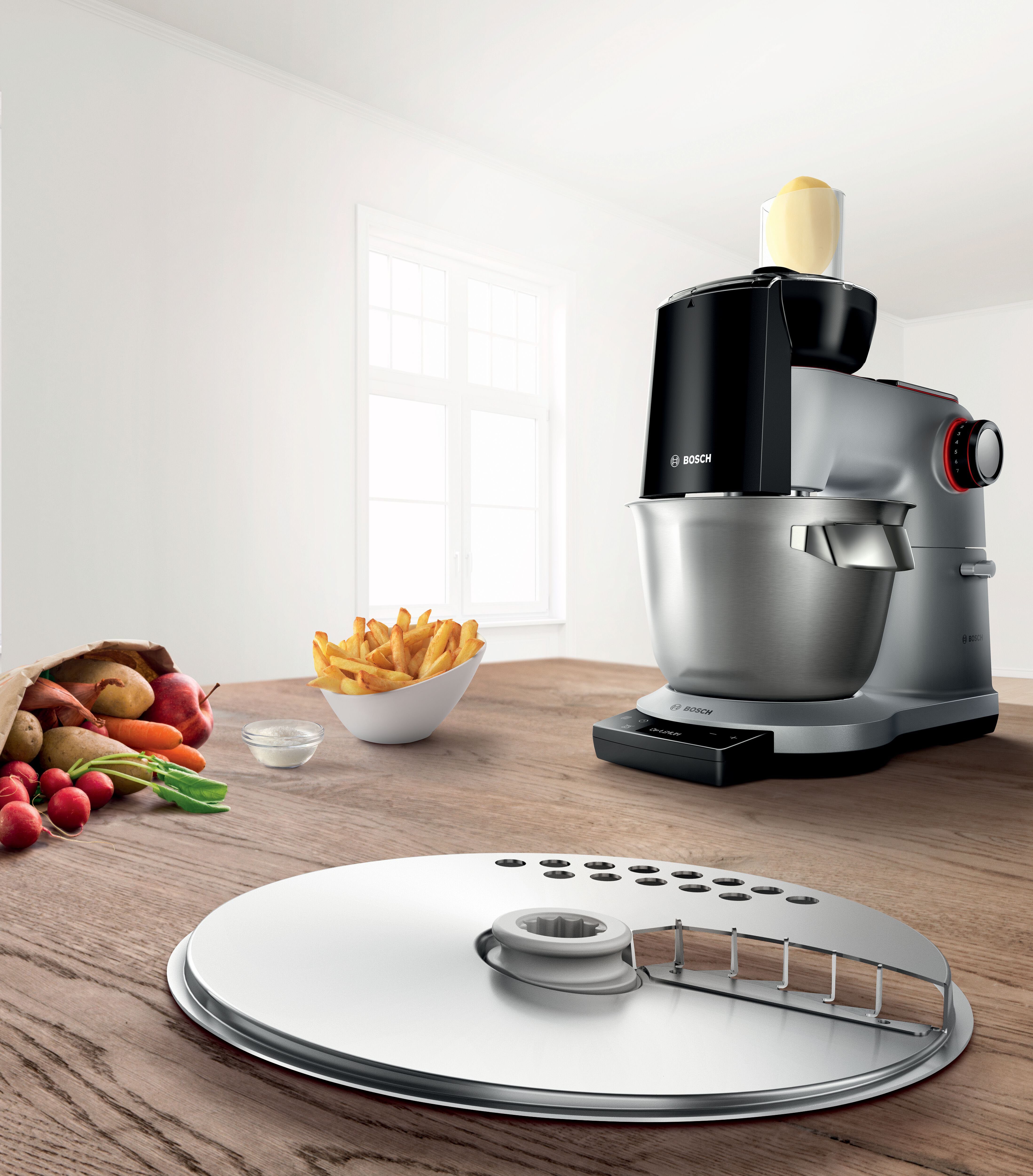 BOSCH Snijopzetstuk MUZ9PS1 patatmes voor de eenvoudige en snelle bereiding van patat. (1-delig)
